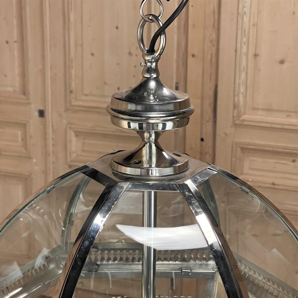 Mid-Century Nickel-Plated Orb Pendant Chandelier For Sale 9