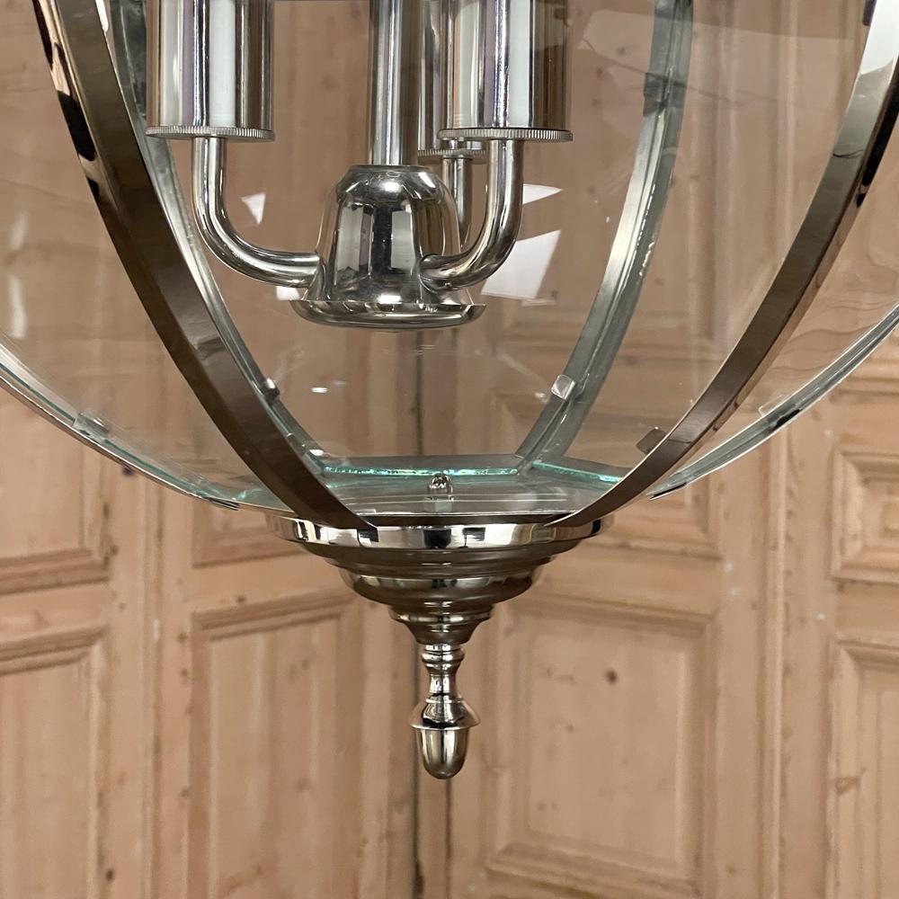 Mid-Century Nickel-Plated Orb Pendant Chandelier For Sale 1