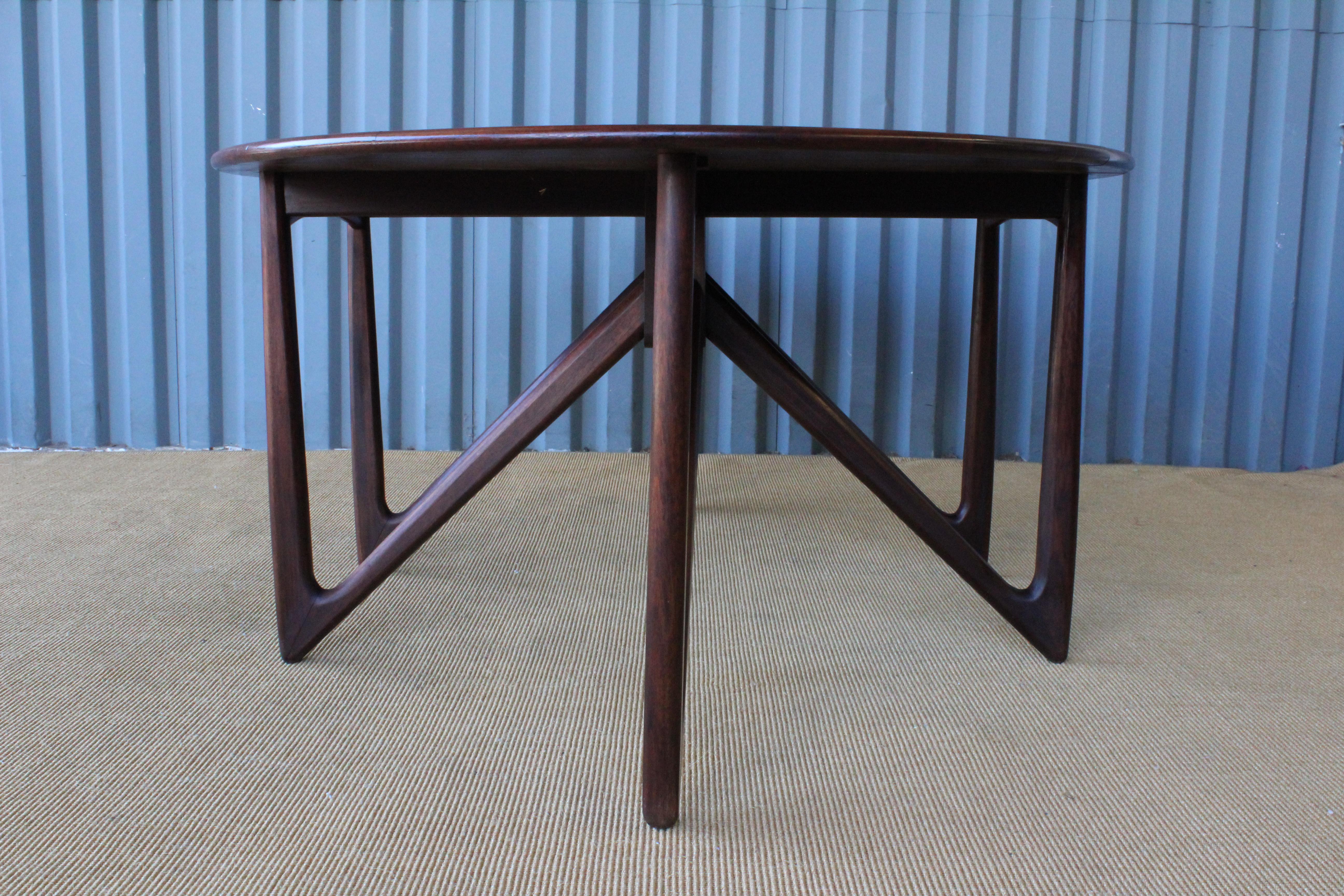 Mid Century Niels Koefoed Rosewood Gate Leg Dining Table, Denmark, 1960s In Good Condition In Los Angeles, CA