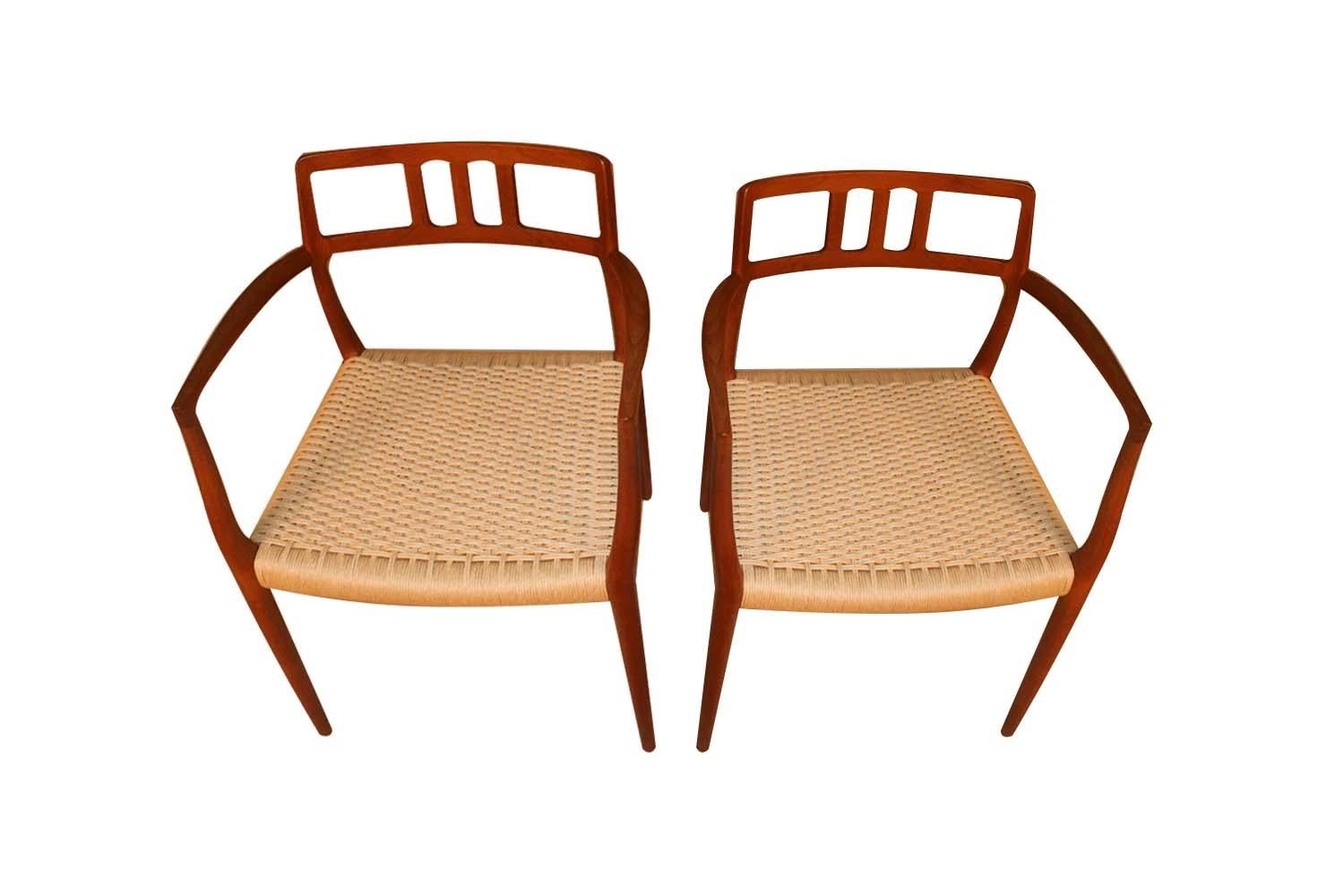 Midcentury Niels Moller Teak Model 64 Armchairs 3