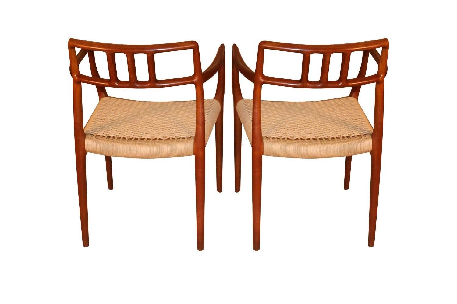 Midcentury Niels Moller Teak Model 64 Armchairs In Good Condition In Baltimore, MD