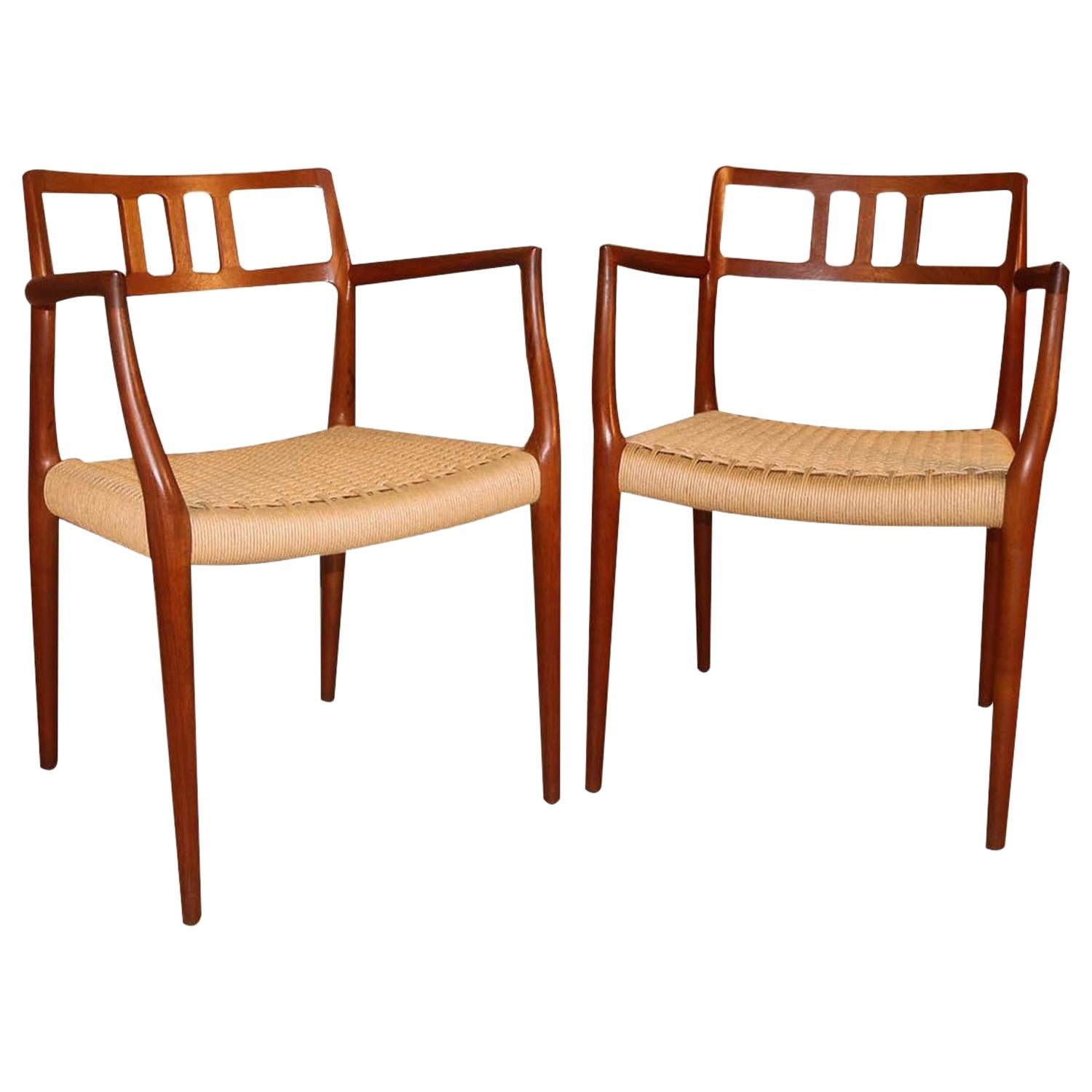 Midcentury Niels Moller Teak Model 64 Armchairs