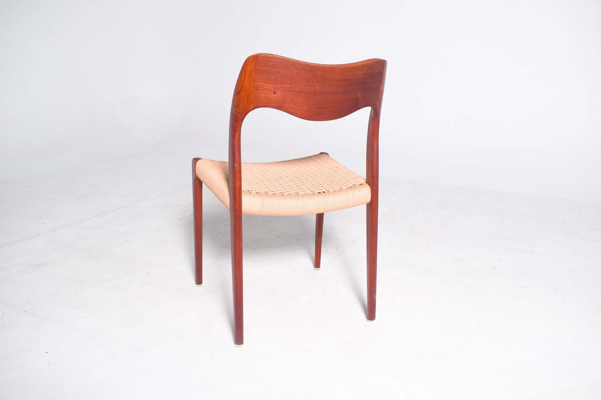 Mid-20th Century Mid Century Niels O. Moller Set of 12 Teak Model 71 Dining Chairs, 1950s For Sale