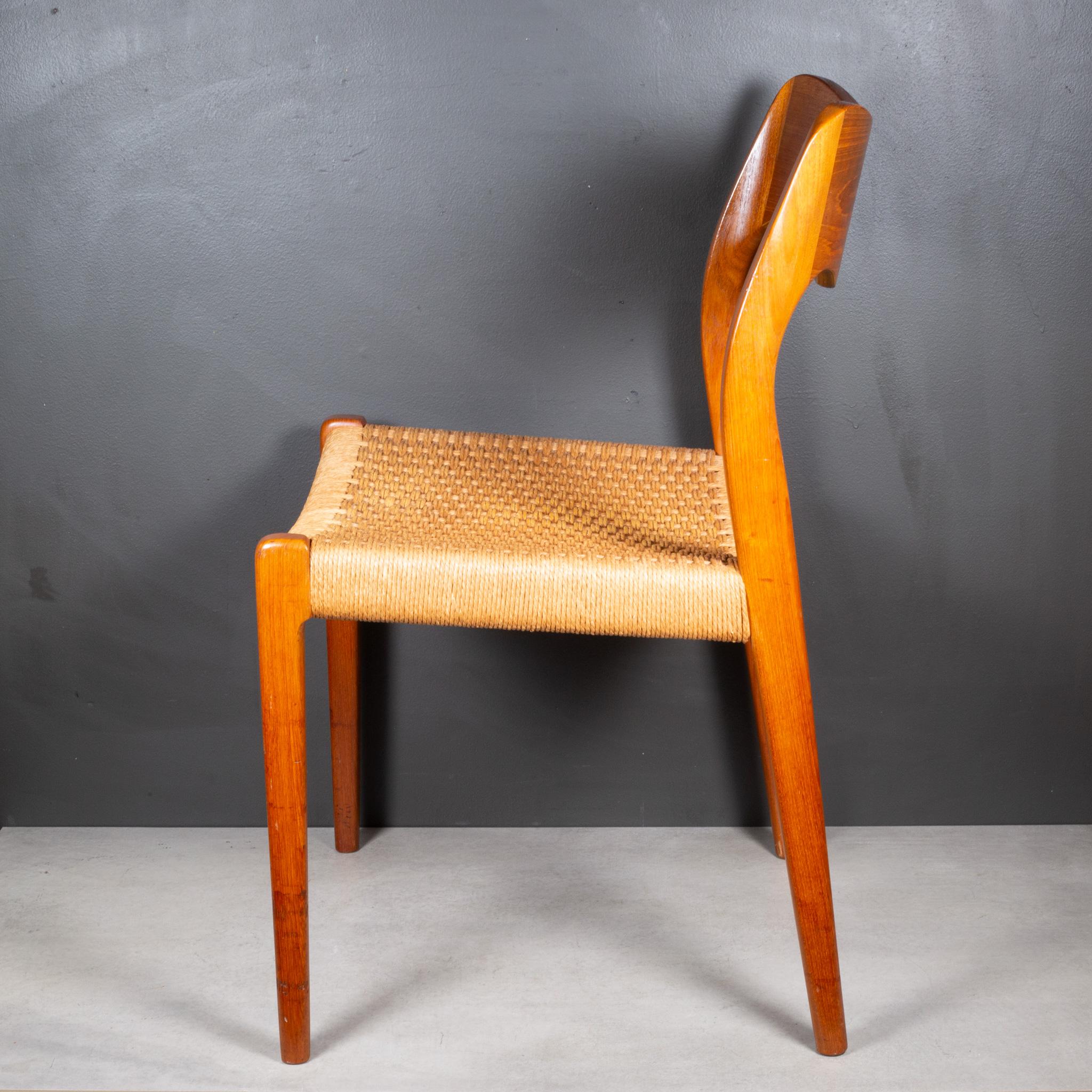 Mid-century Niels Otto Moller Model #71 Teak and Rush Dining Chairs c.1960 5