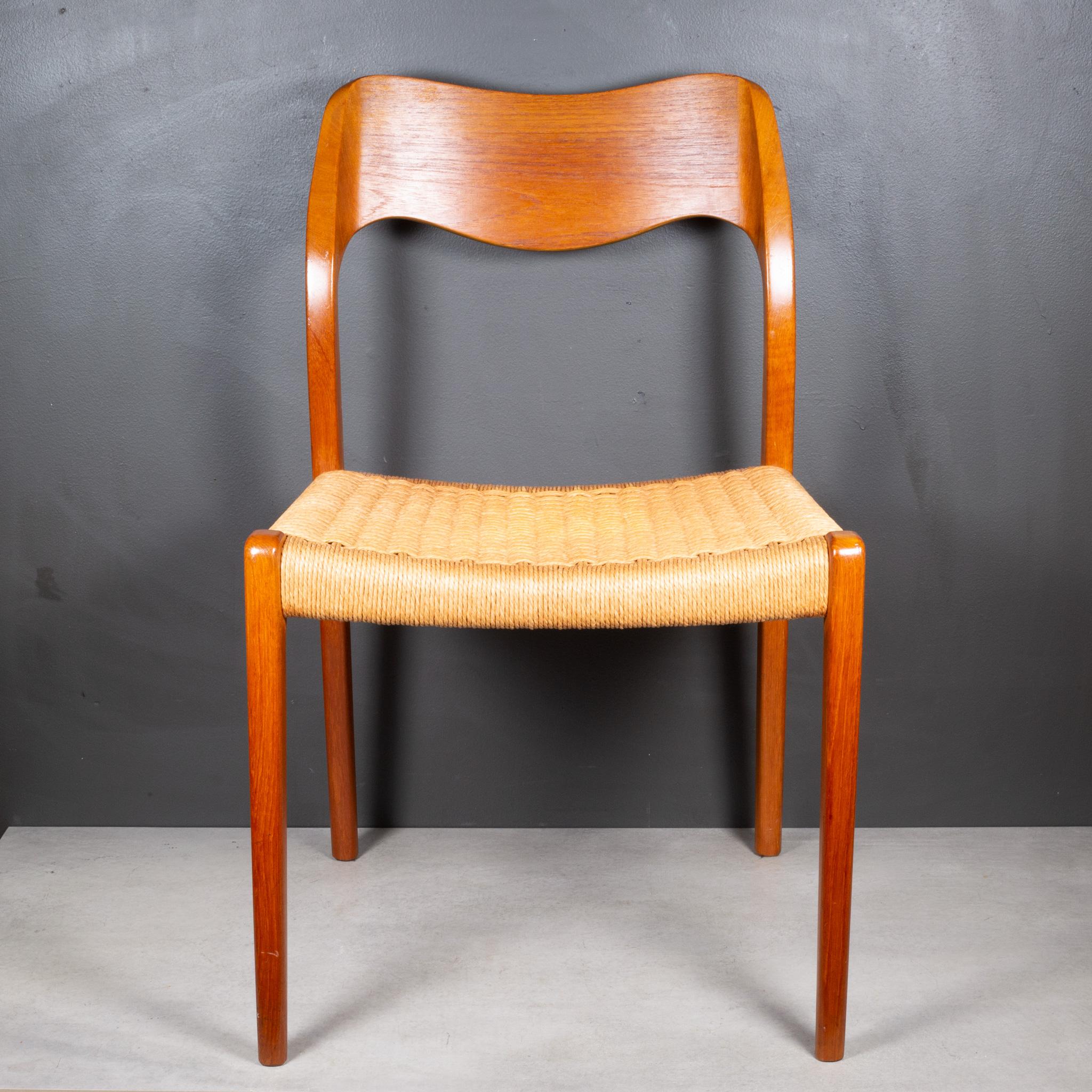 Mid-century Niels Otto Moller Model #71 Teak and Rush Dining Chairs c.1960 8
