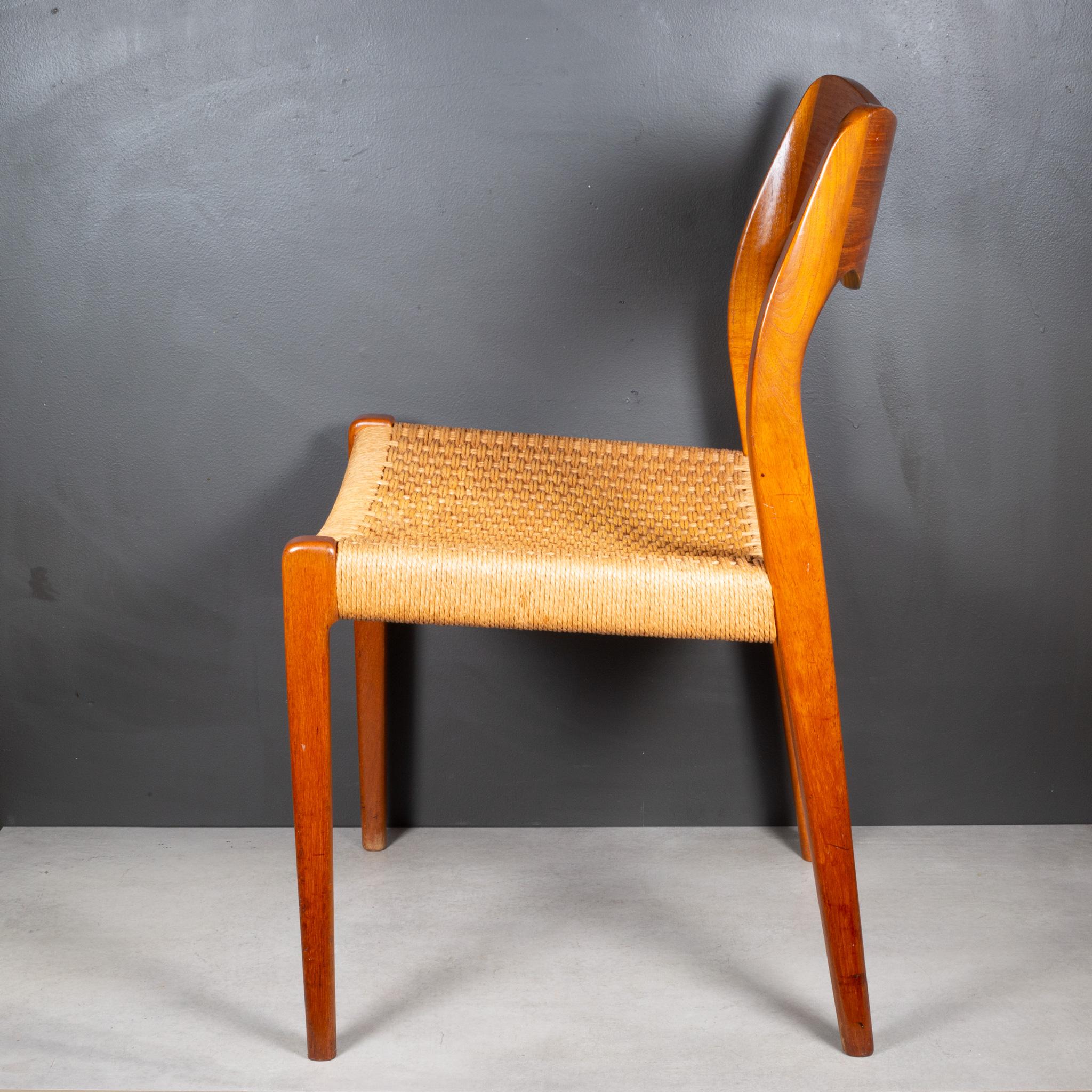 Mid-Century Modern Mid-century Niels Otto Moller Model #71 Teak and Rush Dining Chairs c.1960
