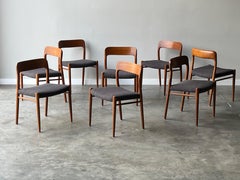 Mid-Century Niels Otto Moller Model 75 Teak Dining Chairs - Set of 8