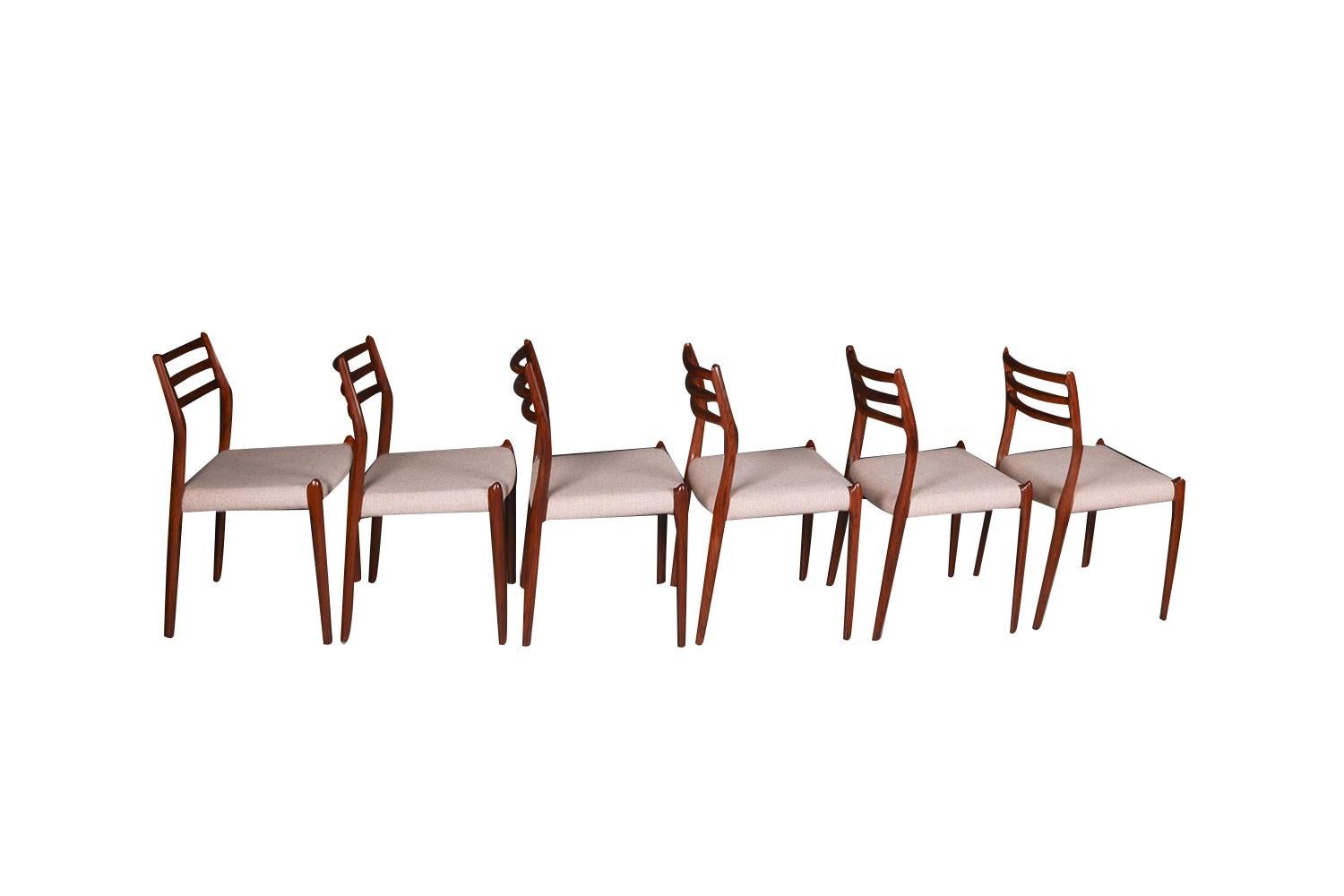 Mid-Century Modern Chaises de salle à manger en palissandre Niels Otto Moller Modèle 78, série de 6 en vente
