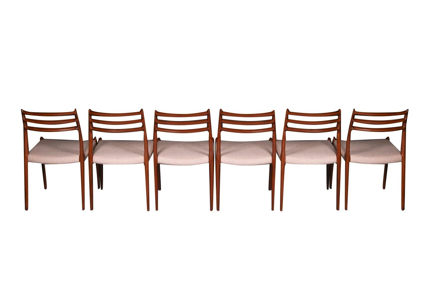 Danois Chaises de salle à manger en palissandre Niels Otto Moller Modèle 78, série de 6 en vente