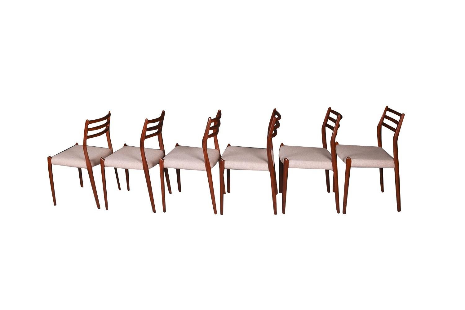 Mid Century Niels Otto Moller Model 78 Rosewood Dining Chairs set of 6 In Good Condition For Sale In Baltimore, MD