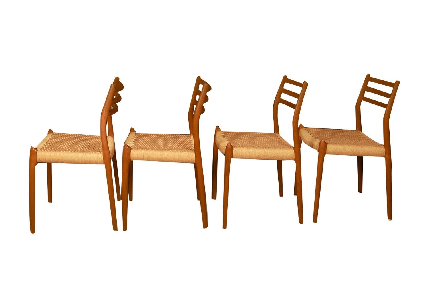 Mid Century Niels Otto Moller Model 78 Teak Dining Chairs In Good Condition In Baltimore, MD