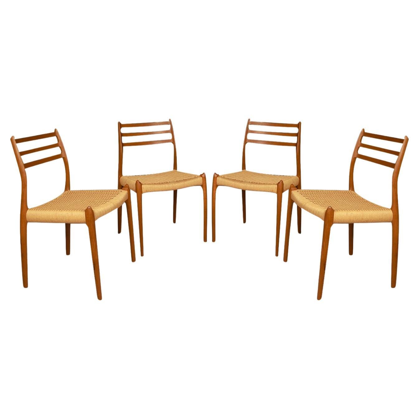 Mid Century Niels Otto Moller Model 78 Teak Dining Chairs