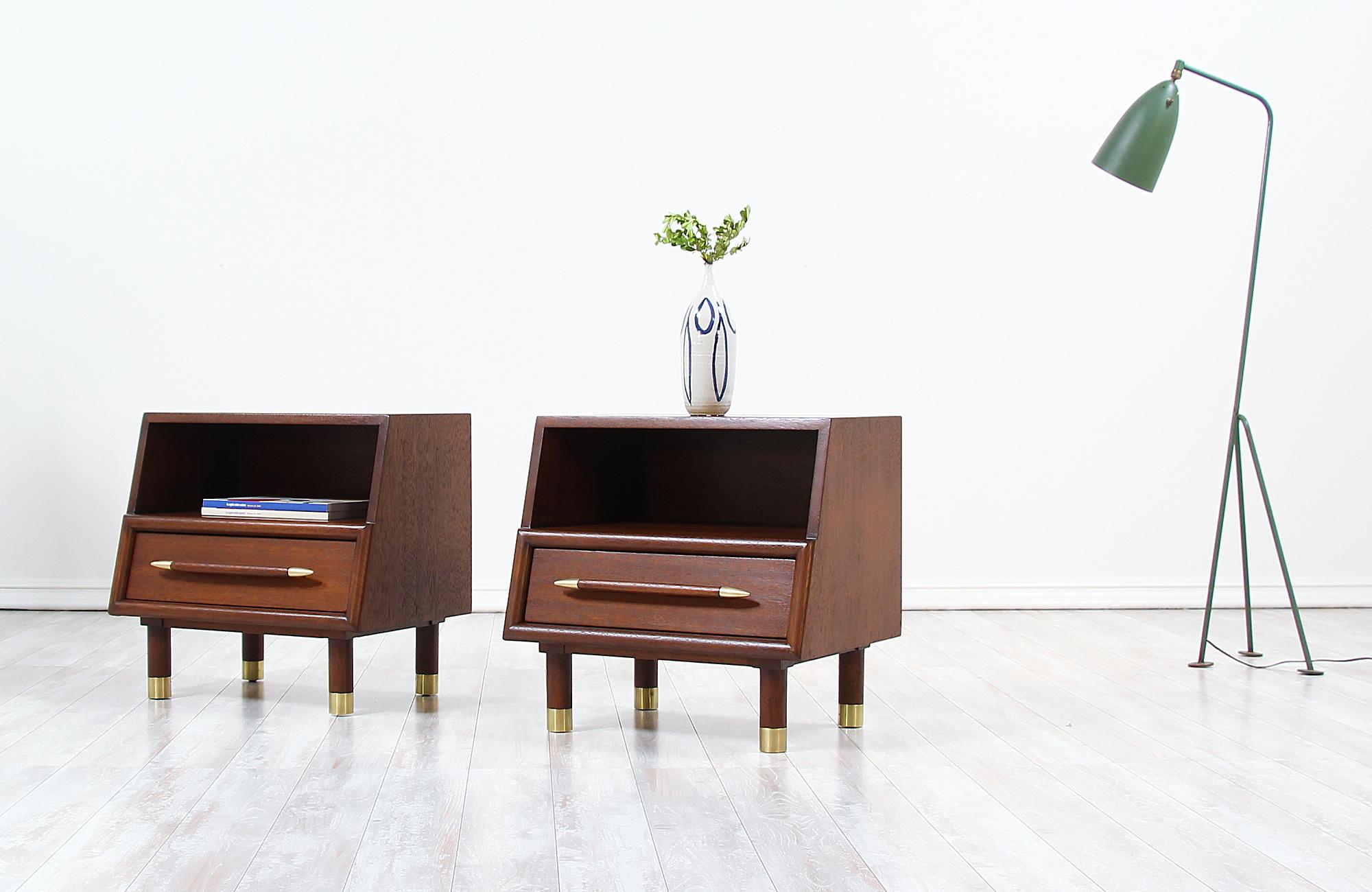 Polished Midcentury Nightstands by John Keal for Brown Saltman