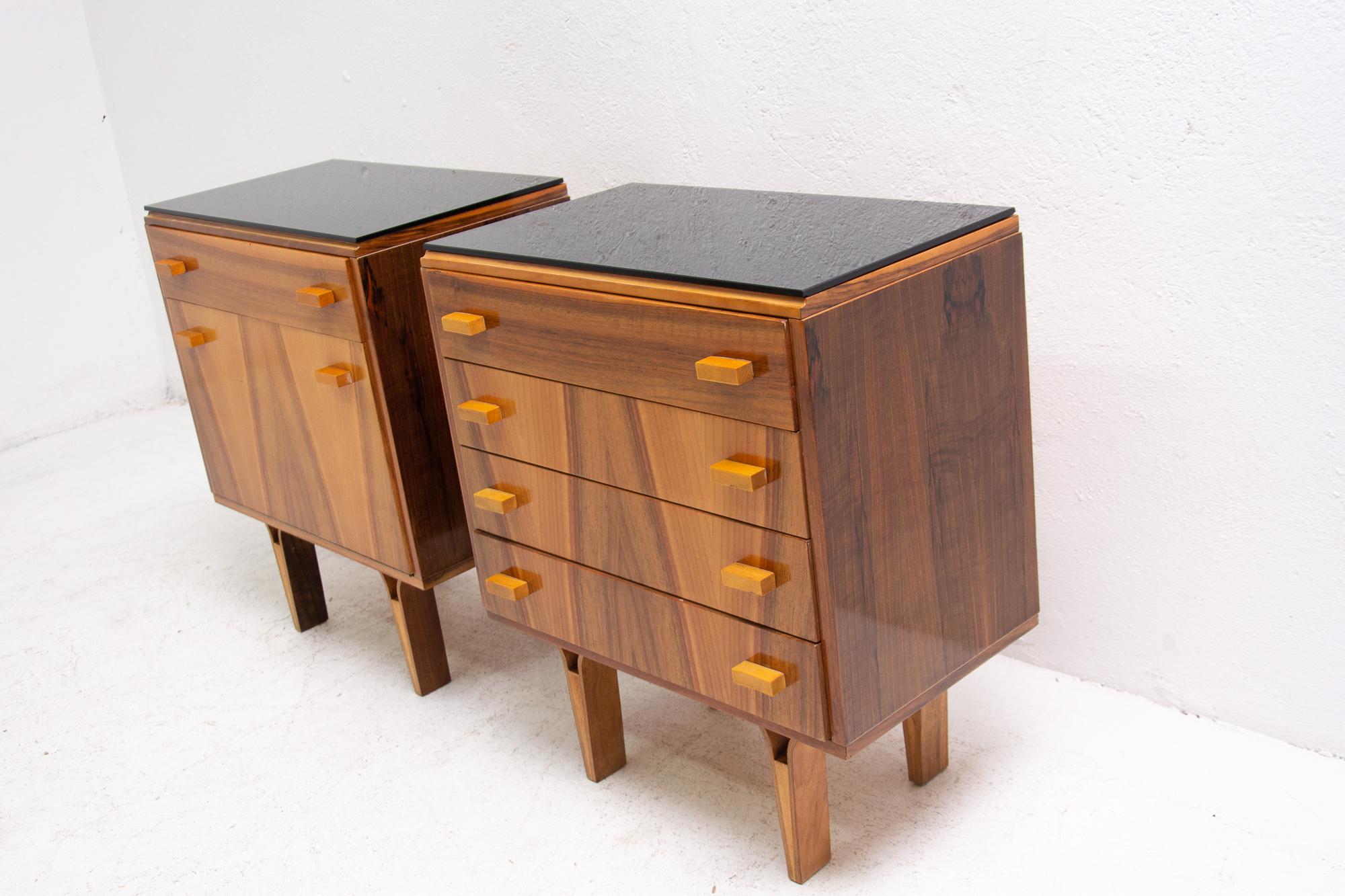 20th Century Midcentury Nightstands, Chest of Drawers by Nový Domov, 1970s, Czechoslovakia
