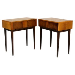Mid-Century-Nachttische aus Eiche und Nussbaumholz, UP Zavody, Tschechien, 1960er Jahre, 2er Jahre, Set