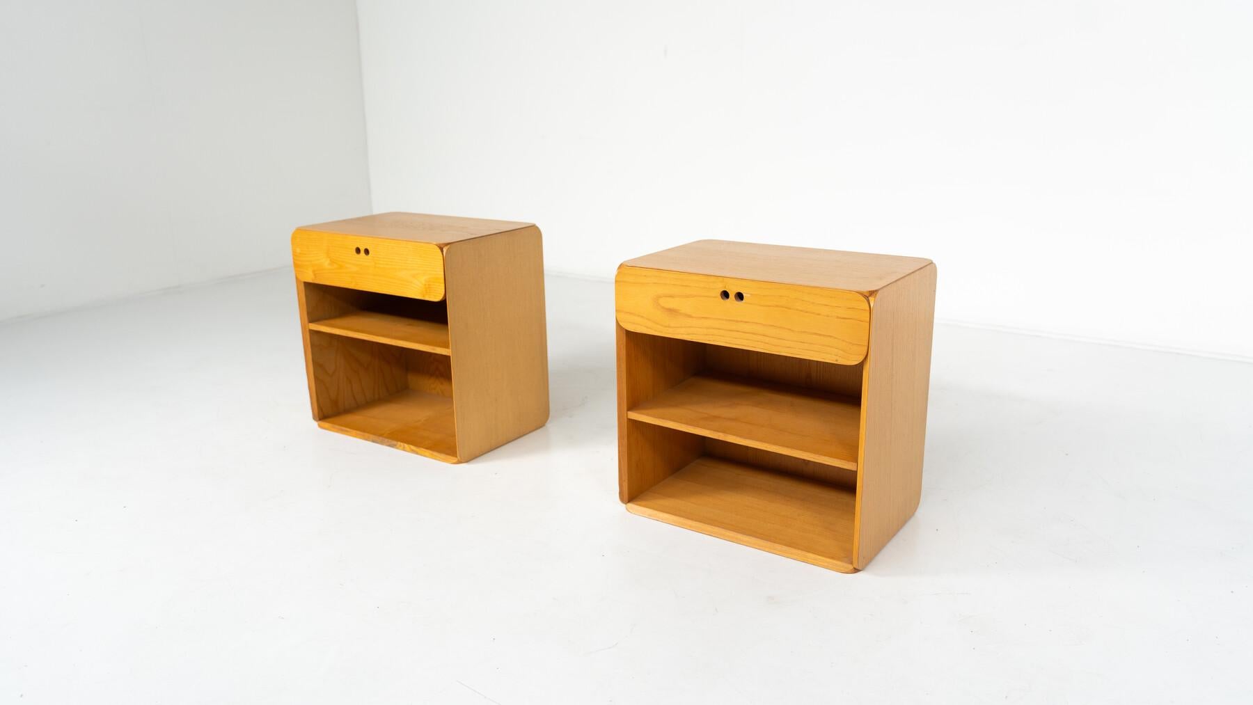 Belgian Mid-Century Nightstands/ Sidetables by Derk Jan de Vries for Domus, 1960s For Sale