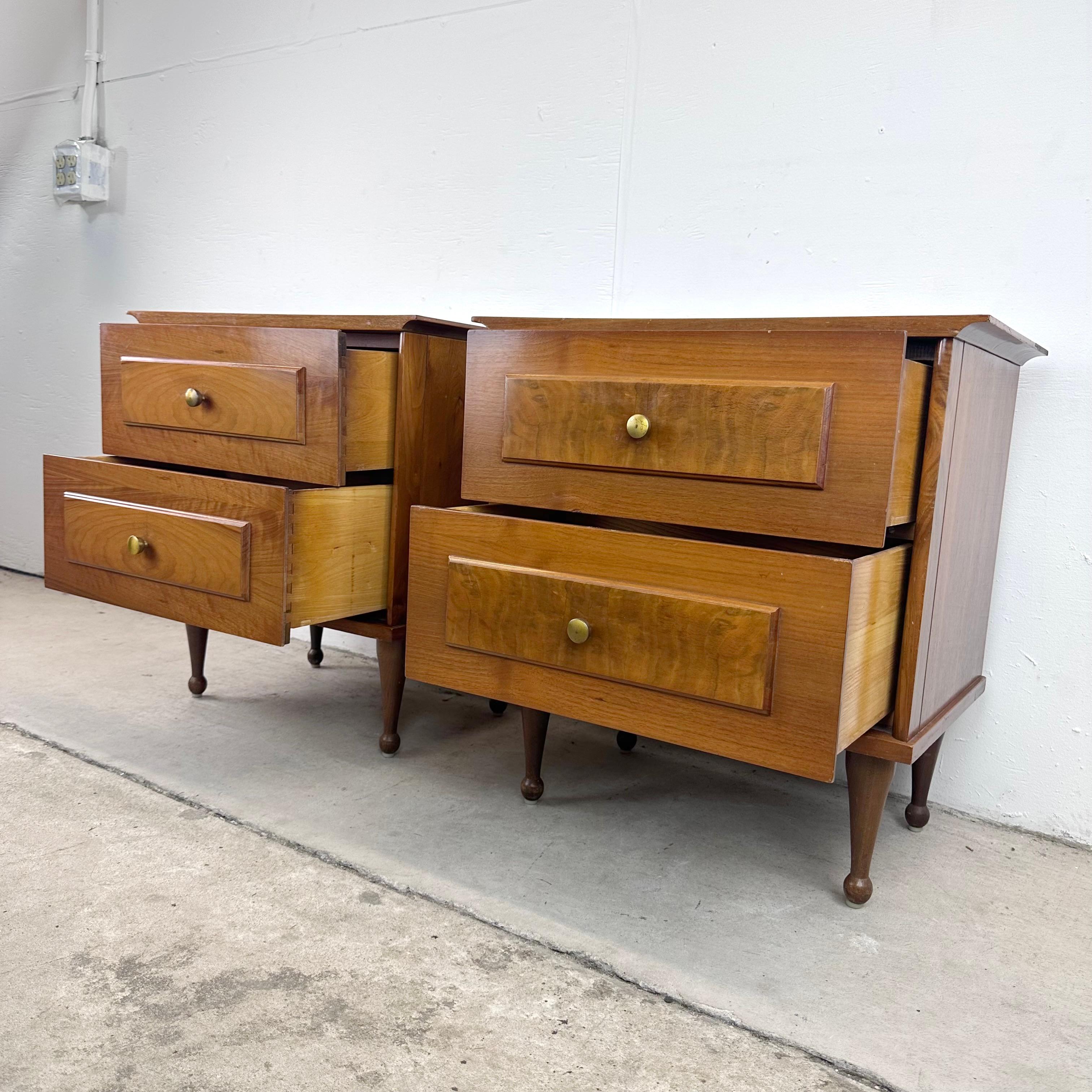 Unknown Mid-century Nightstands with Drumstick legs