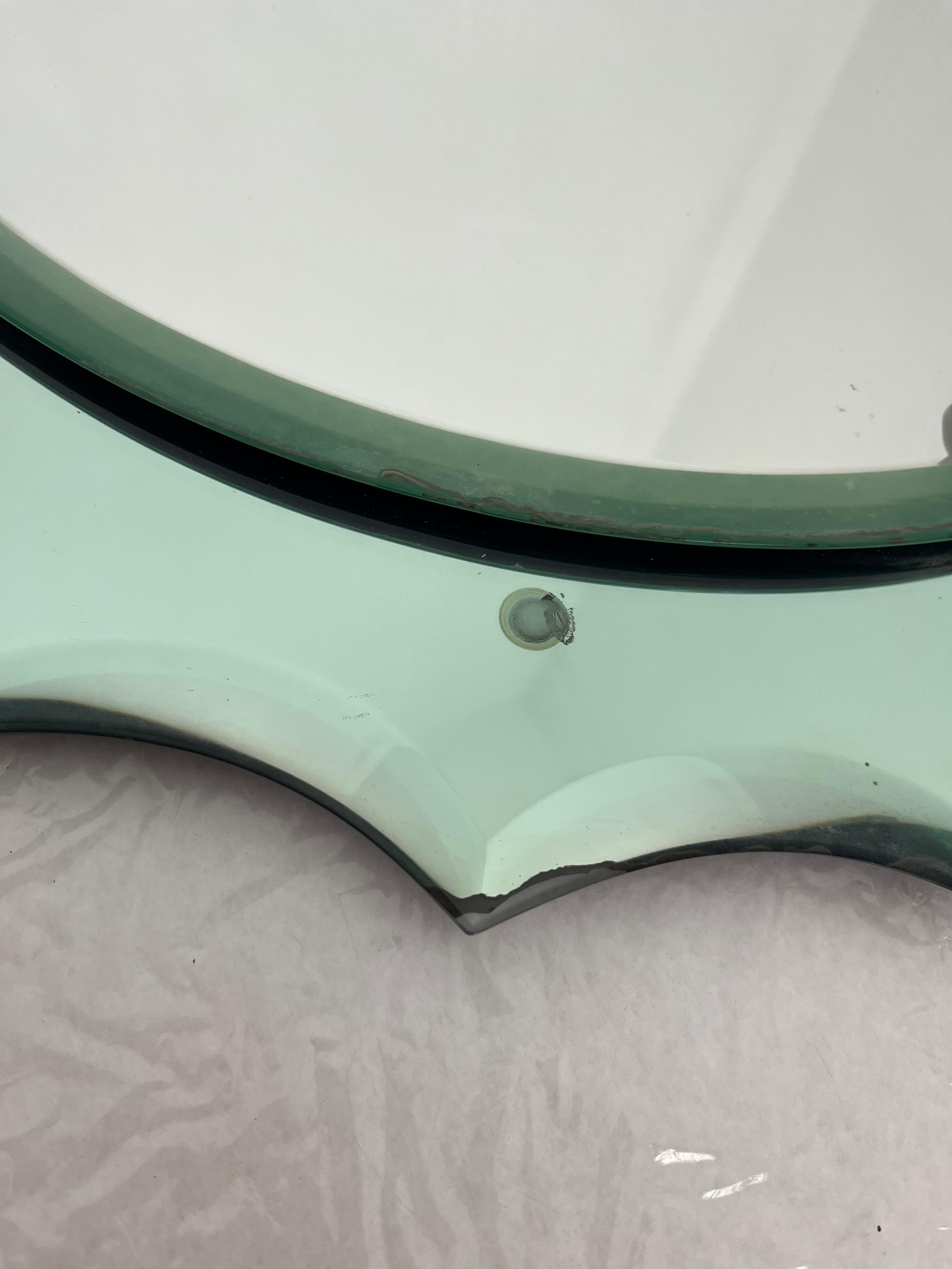 Espejo Verde Nilo de mediados de siglo Atribuido a Crystal Art, Años 50 mediados del siglo XX en venta