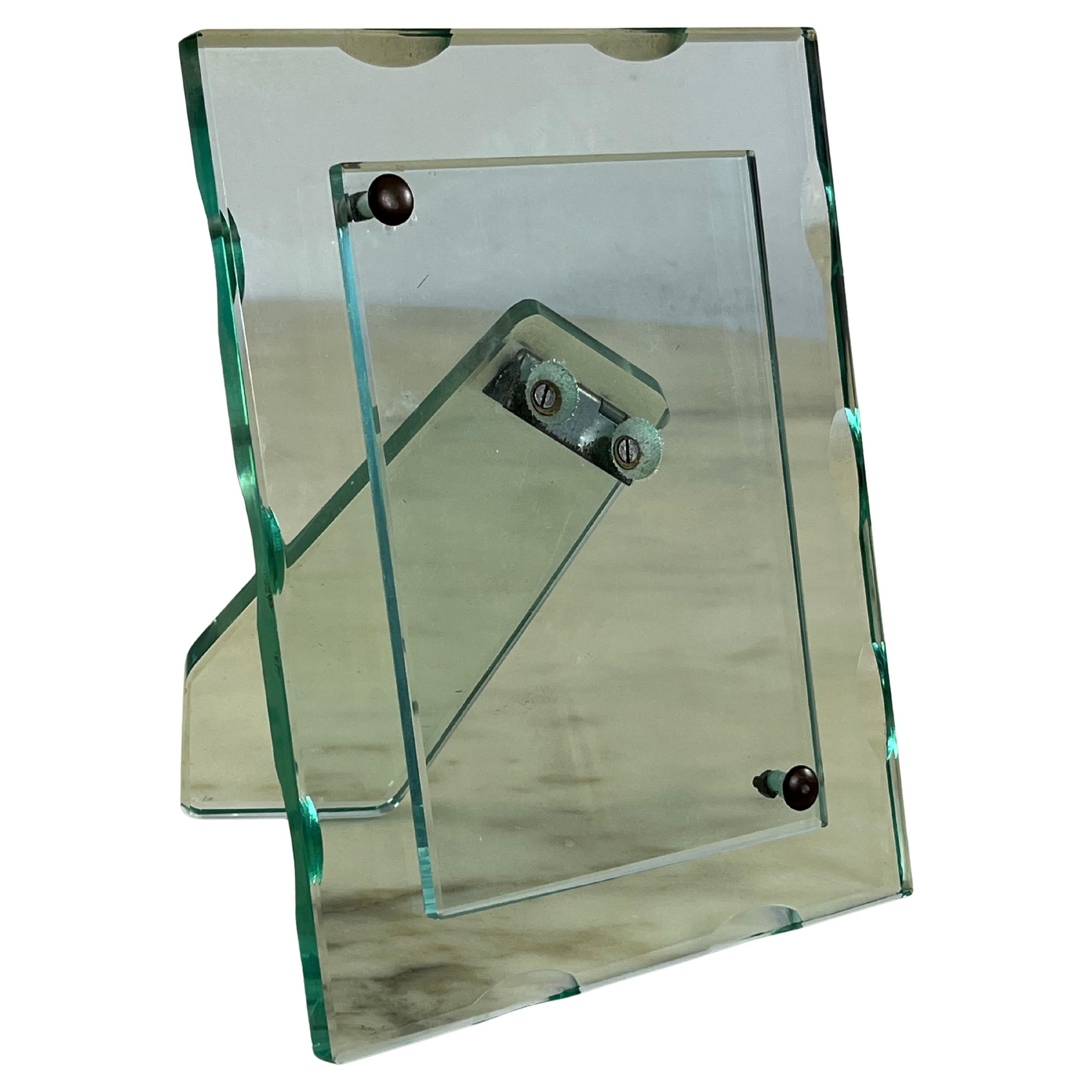 Mid-Century Nile Green  Murano Glass Photo Holder Attributed to Fontana Arte
