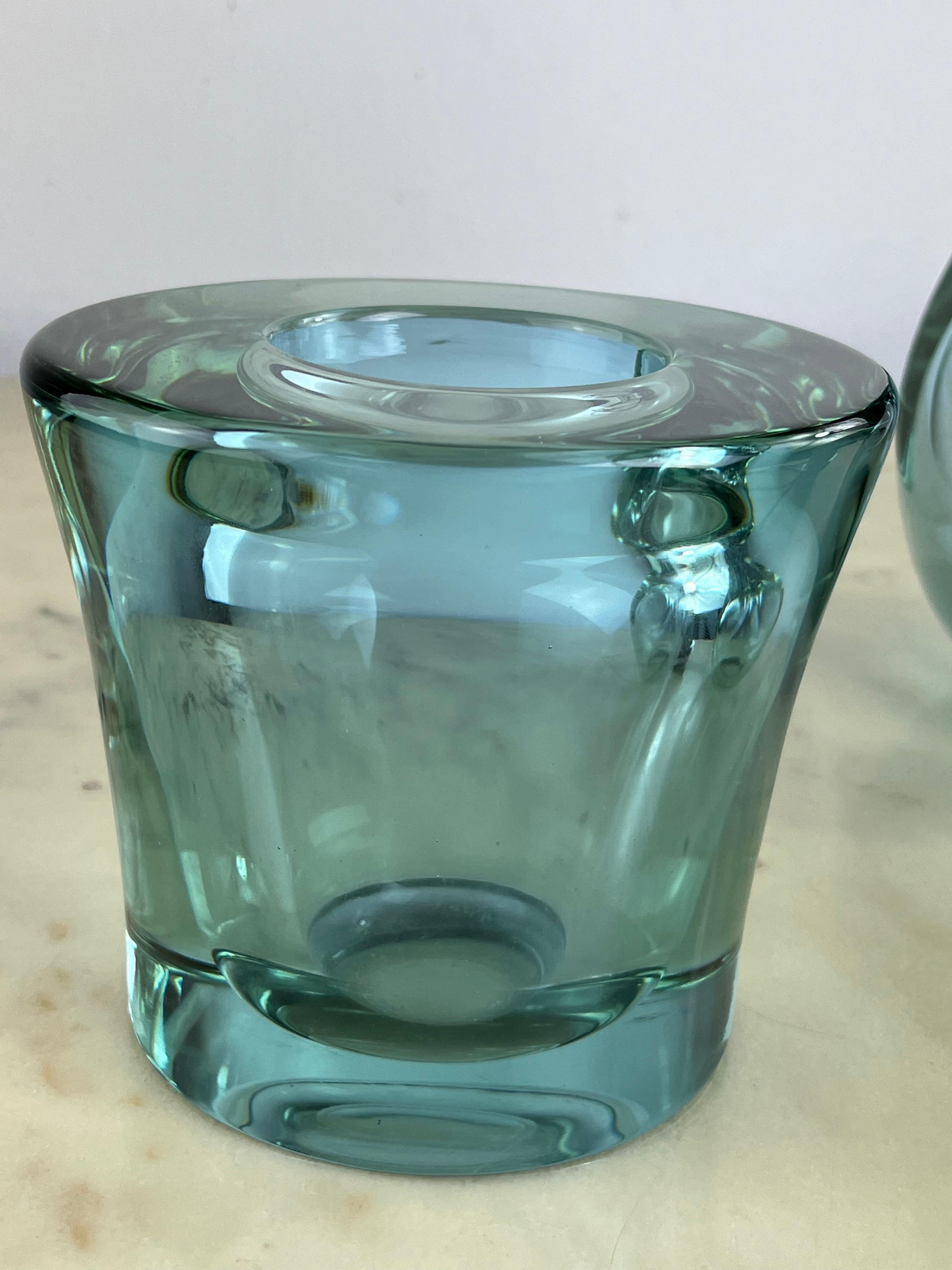 Nilgrüne Murano-Glas-Tischlampe aus der Mitte des Jahrhunderts, zugeschrieben Seguso 1972 im Angebot 2