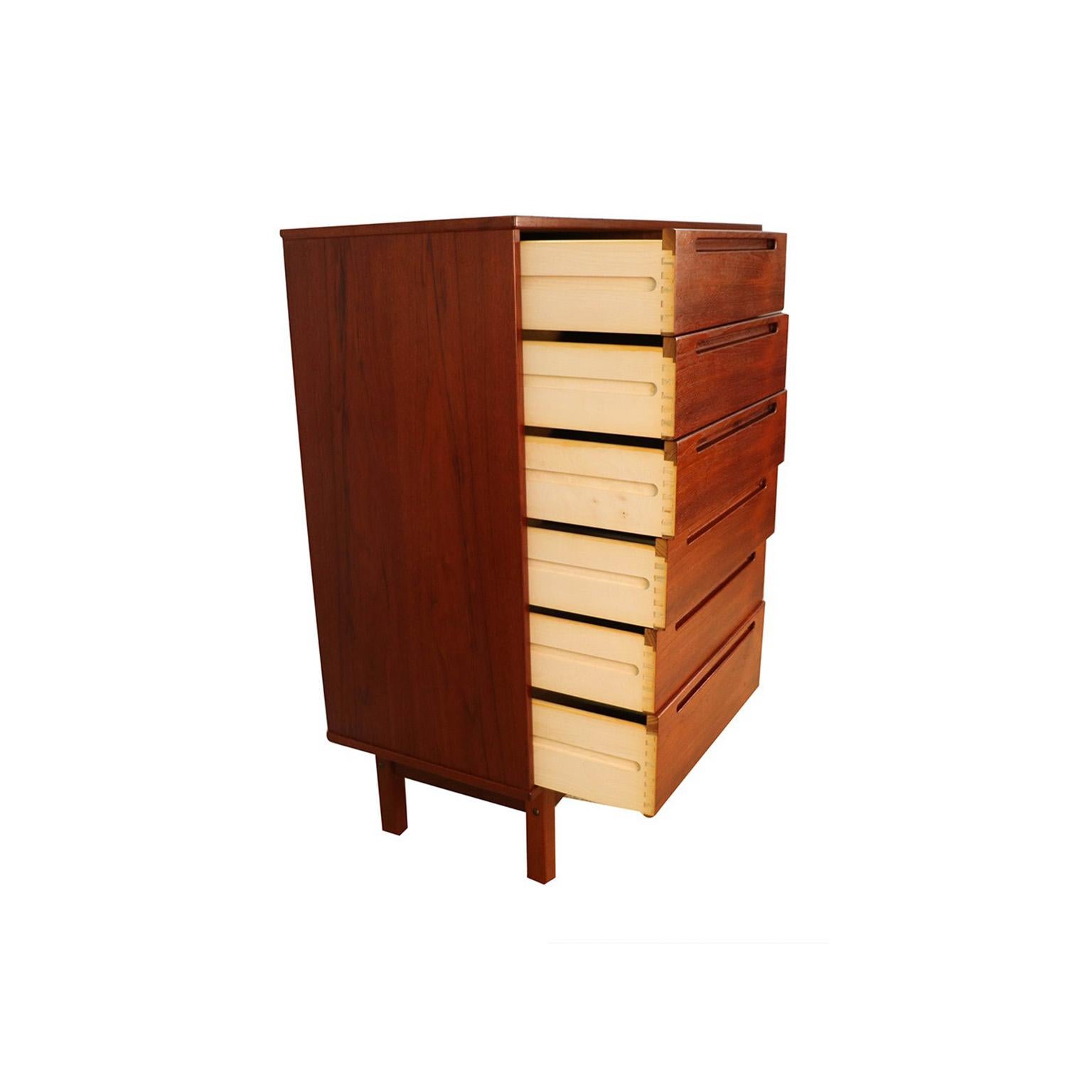 Mid-20th Century Midcentury Nils Jonsson Teak Tall Dresser Danish Modern