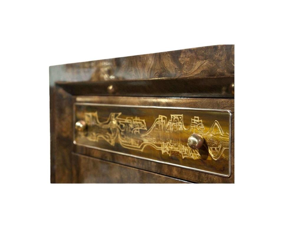 American Mid Century Nine-Drawer Dresser by Bernhard Rohne for Mastercraft For Sale