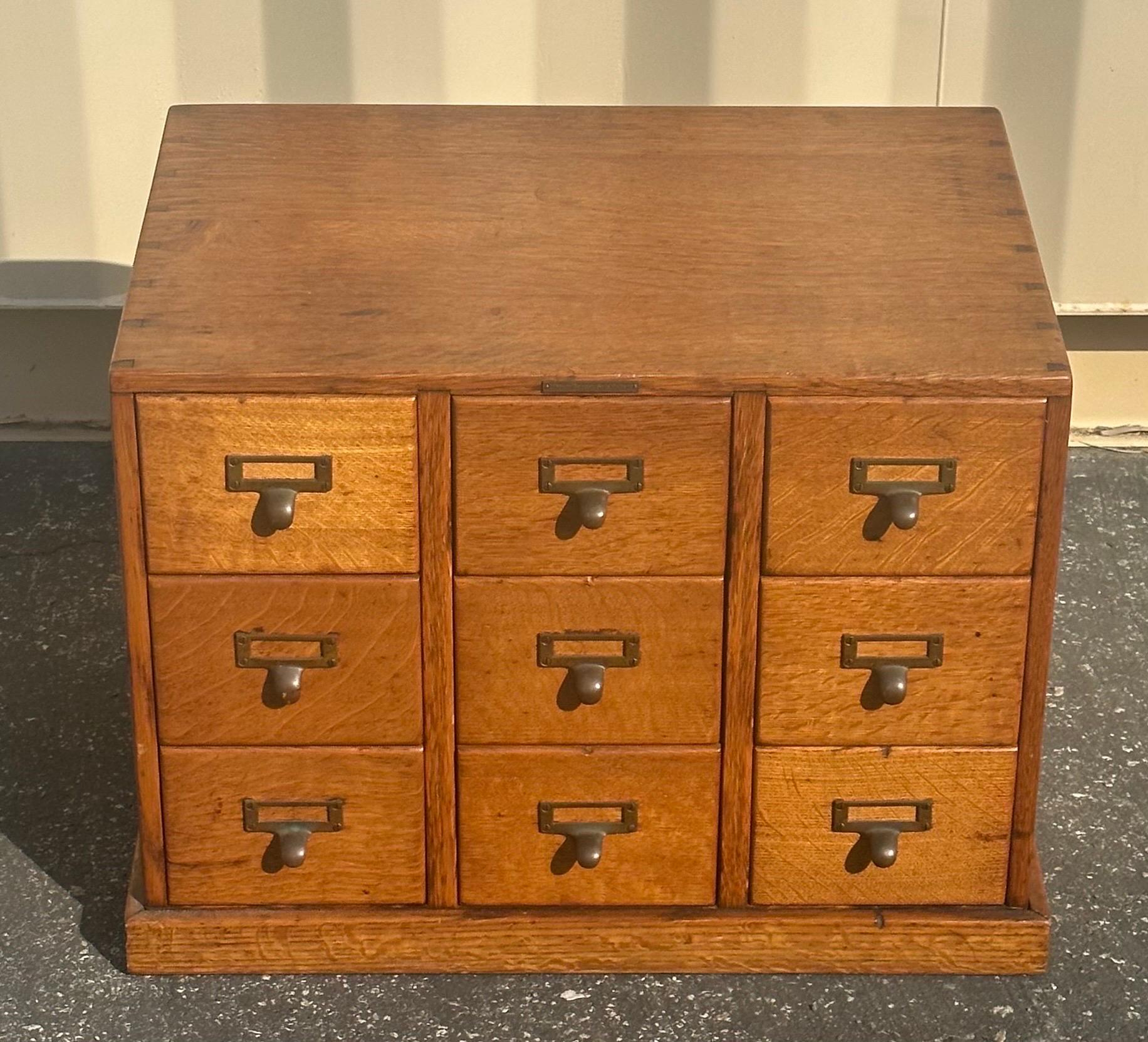 Mid-Century Modern Mid-Century Nine Drawer Library Card Catalog by Library Bureau Sole Makersqqqaa-