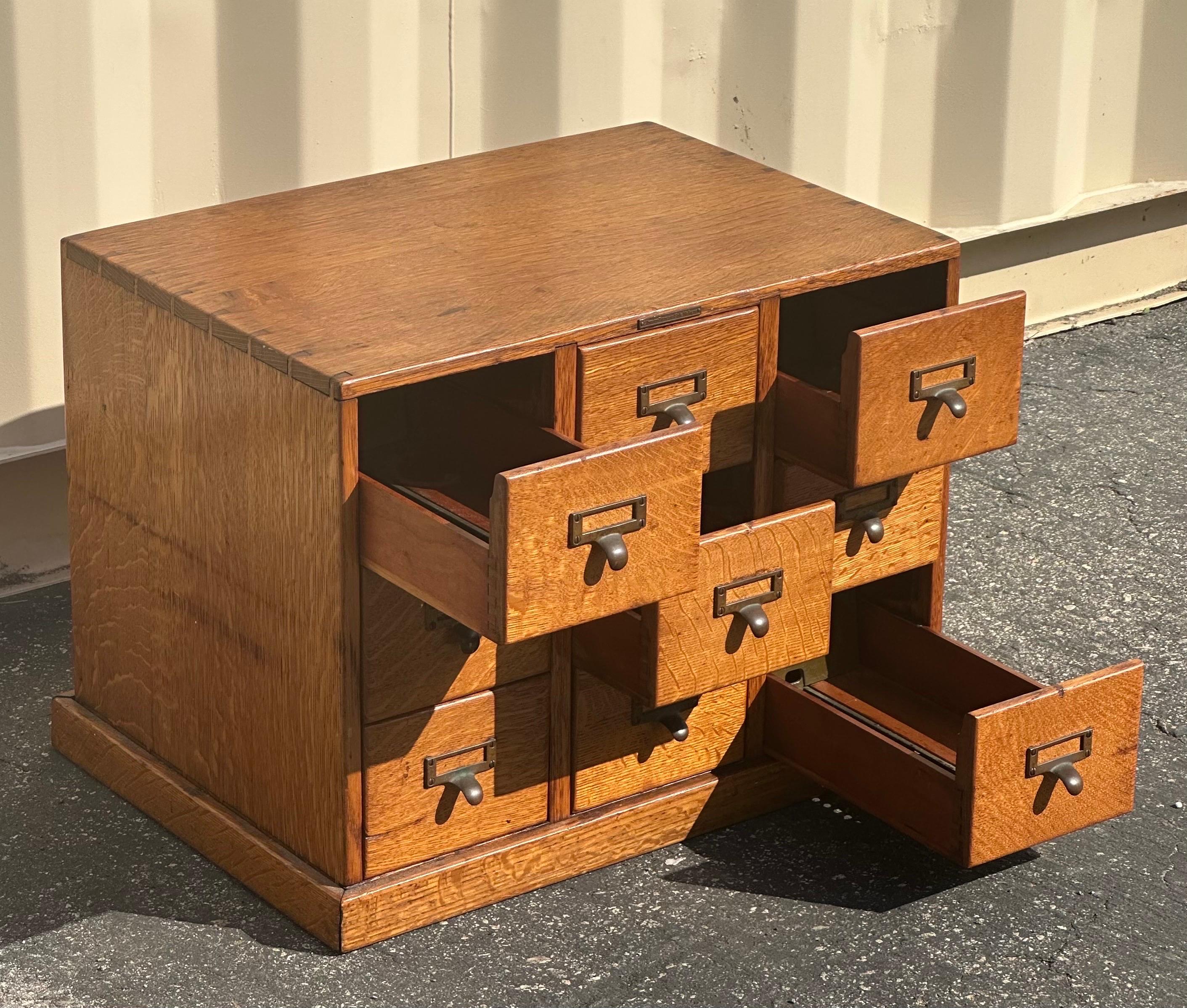 American Mid-Century Nine Drawer Library Card Catalog by Library Bureau Sole Makersqqqaa-