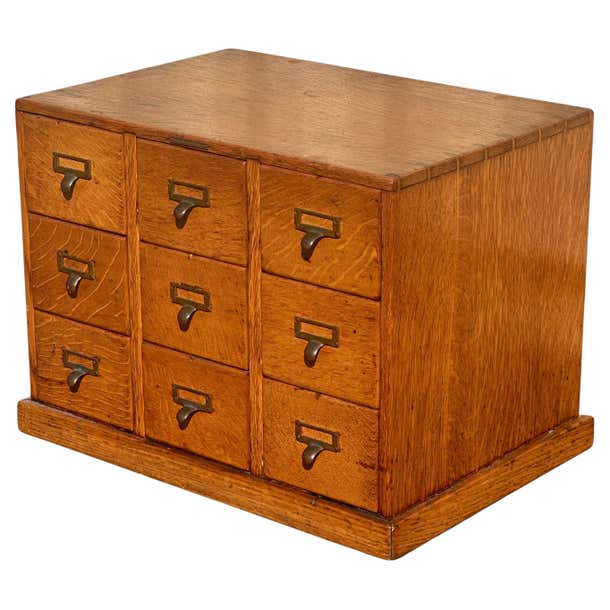 MidCentury Nine Drawer Library Card Catalog by Library Bureau Sole