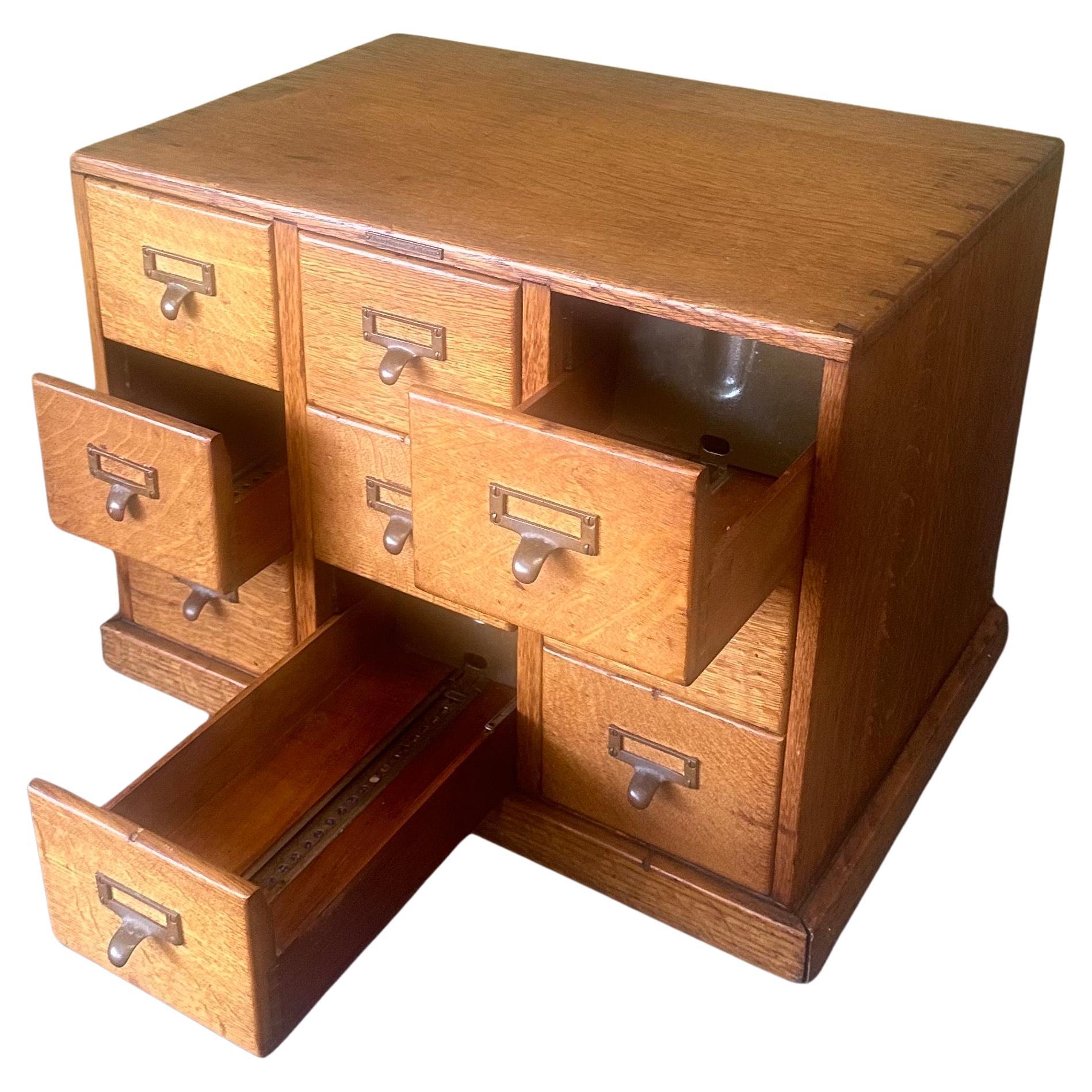 Mid-Century Nine Drawer Library Card Catalog by Library Bureau Sole Makers For Sale