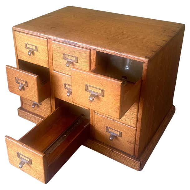 MidCentury Nine Drawer Library Card Catalog by Library Bureau Sole