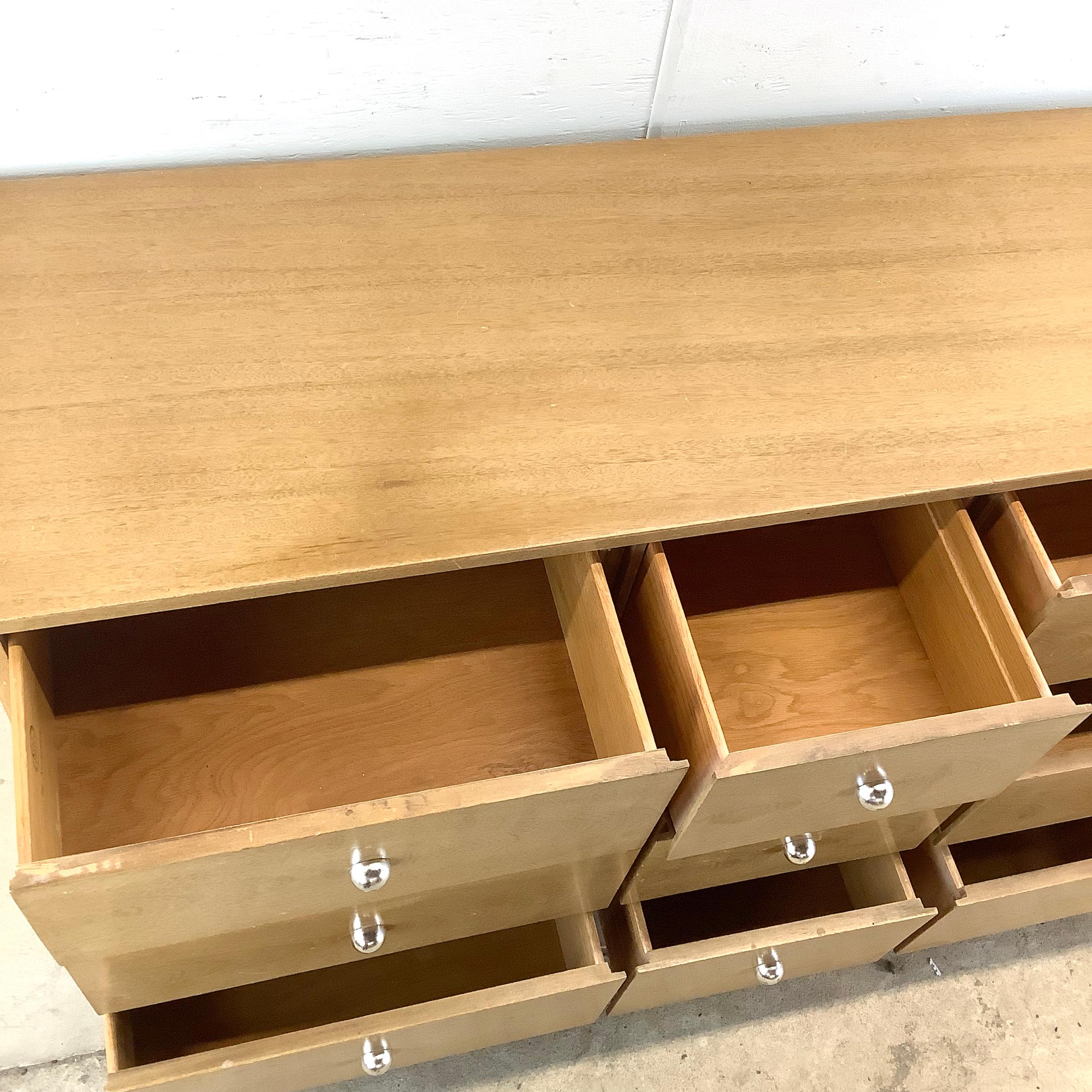 Legno Comò a nove cassetti Simplex di Kent Coffey, metà secolo.
