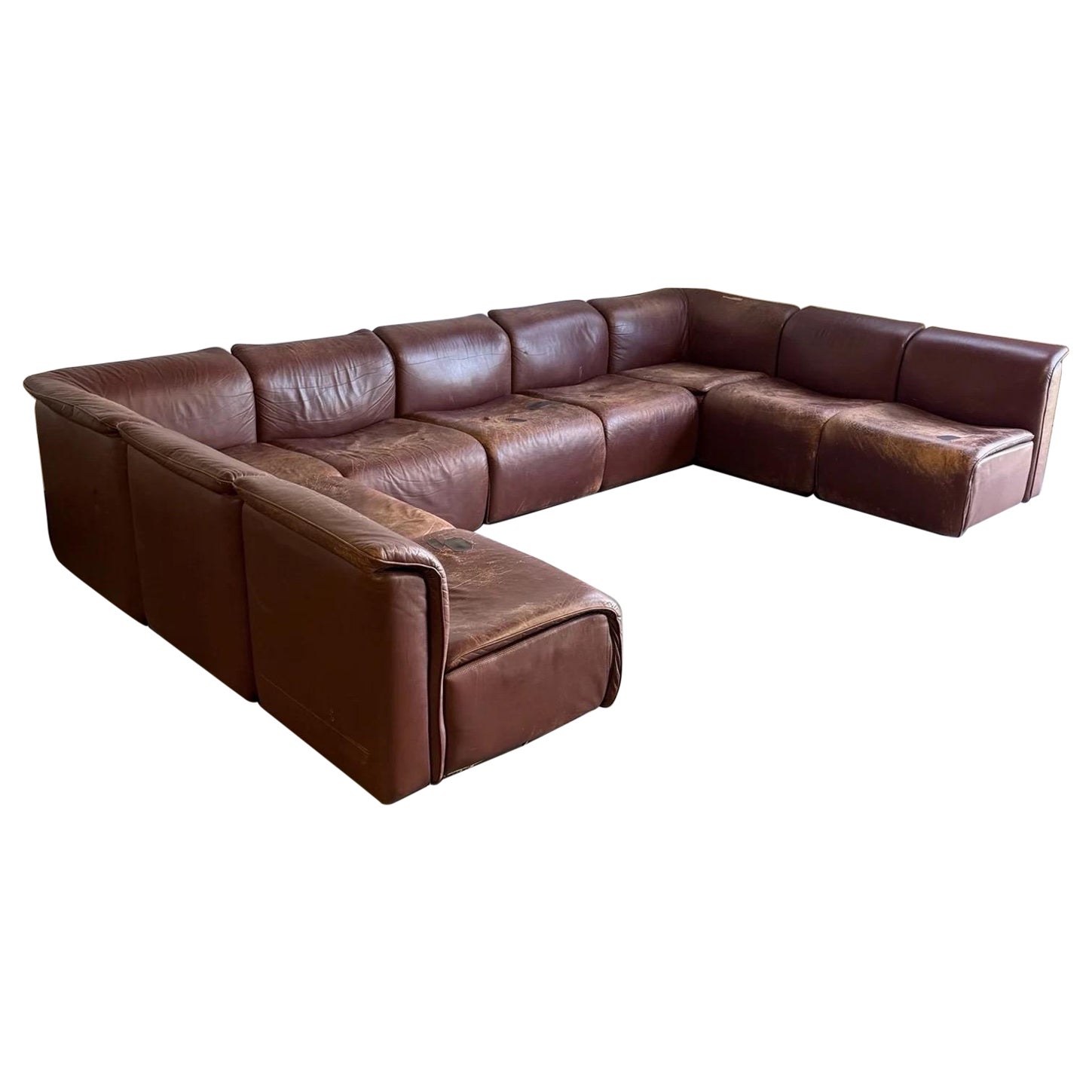 Mid-Century Nine Piece Modular ‘Hochbarett’ Sofa by Karl Wittman