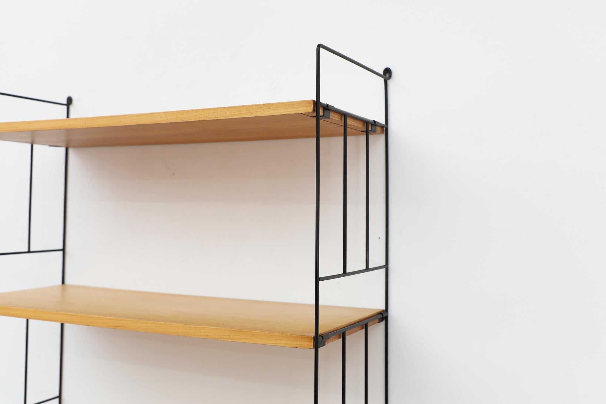 Mid-Century Nisse Strinning Inspired Wall Mount Shelving Unit In Good Condition In Los Angeles, CA