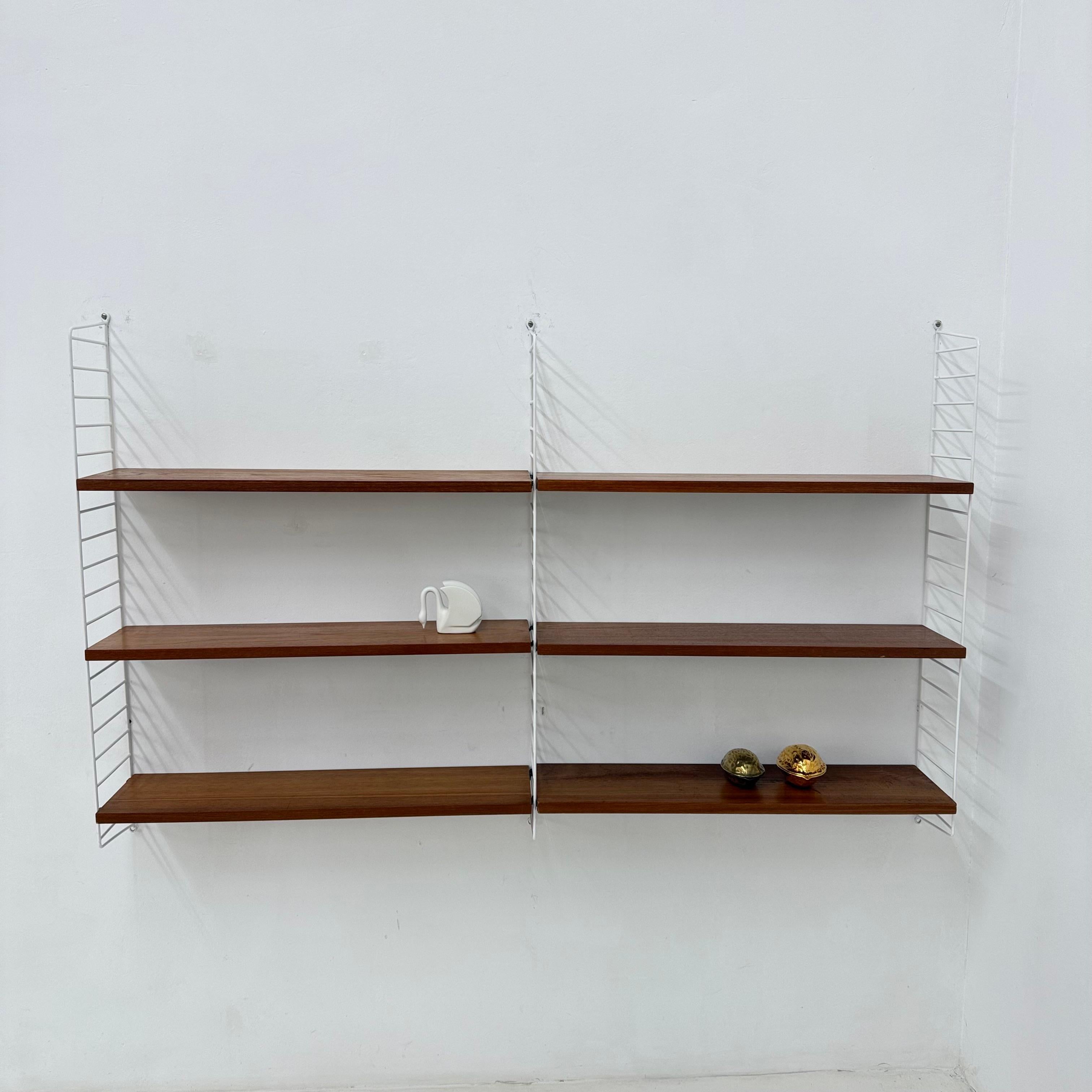 Mid-Century Nisse Strinning string design teak wall unit , 1960s For Sale 4