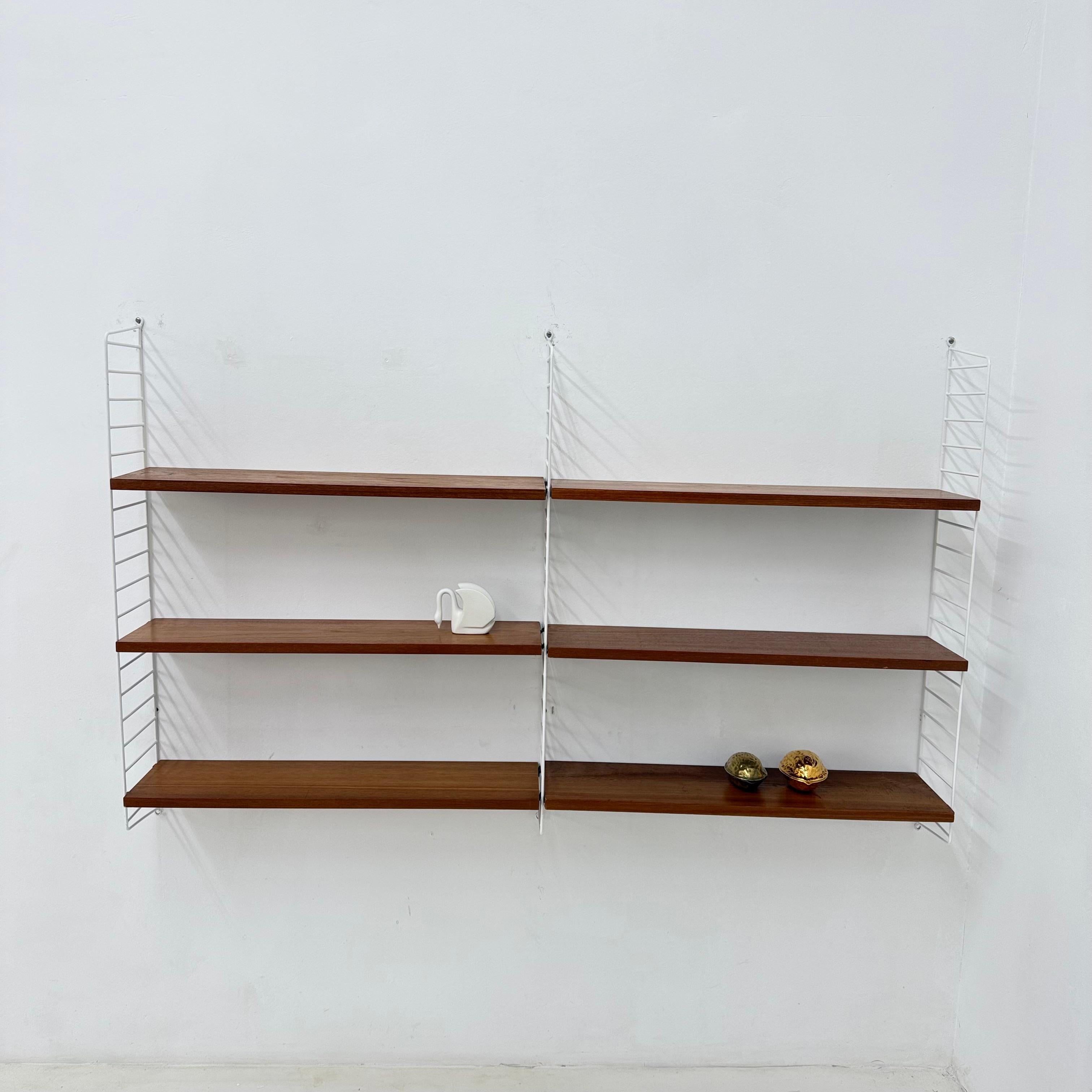 Mid-Century Nisse Strinning string design teak wall unit , 1960s For Sale 8