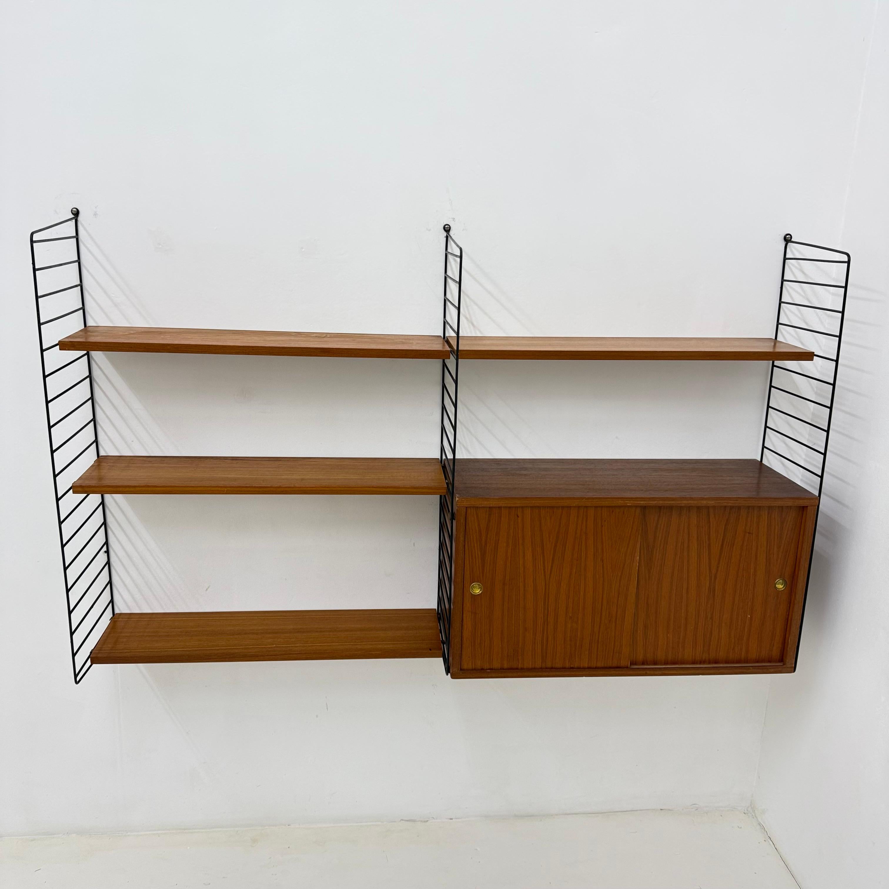 Mid-Century Nisse Strinning string design teak wall unit , 1960s For Sale 8