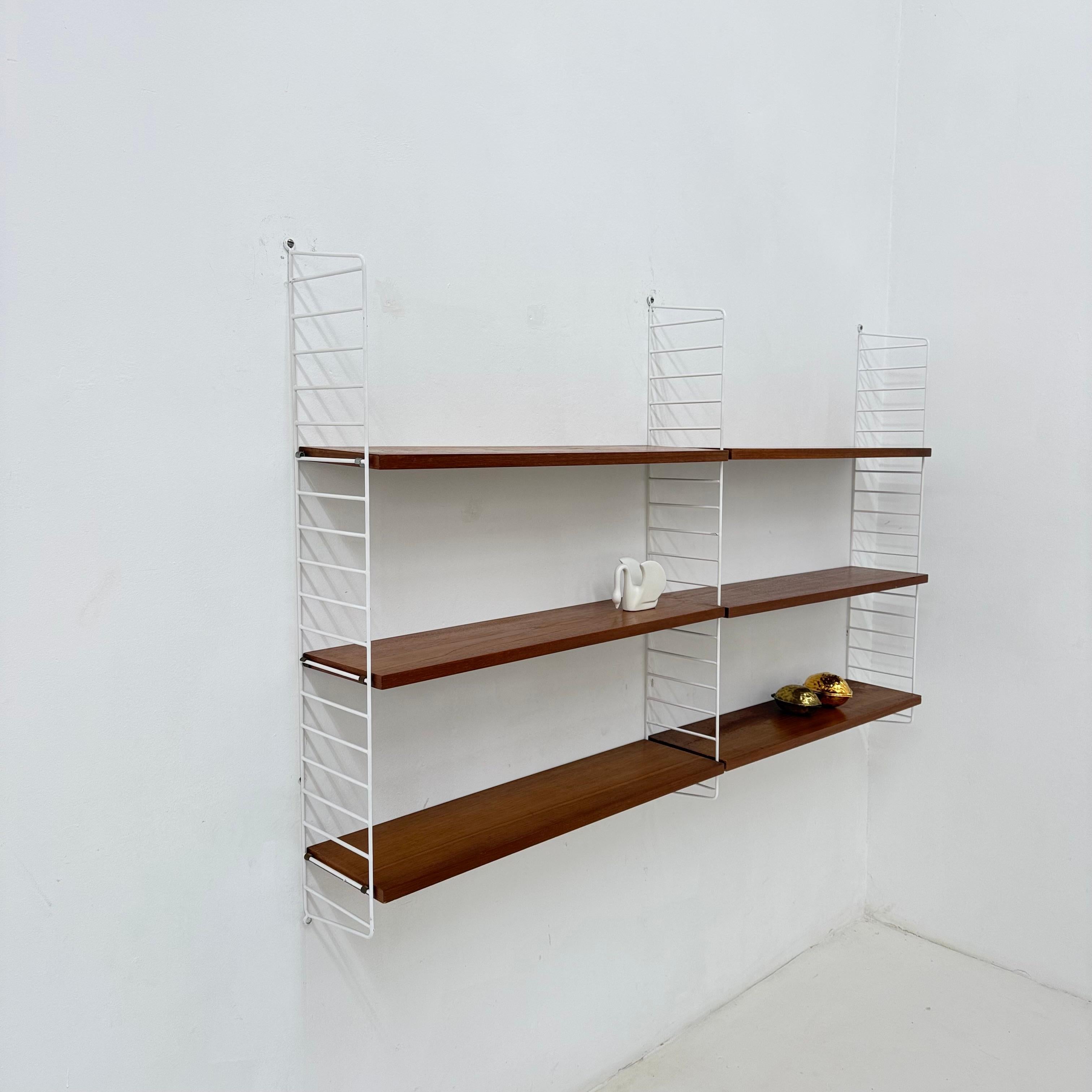 Mid-Century Nisse Strinning string design teak wall unit , 1960s For Sale 9