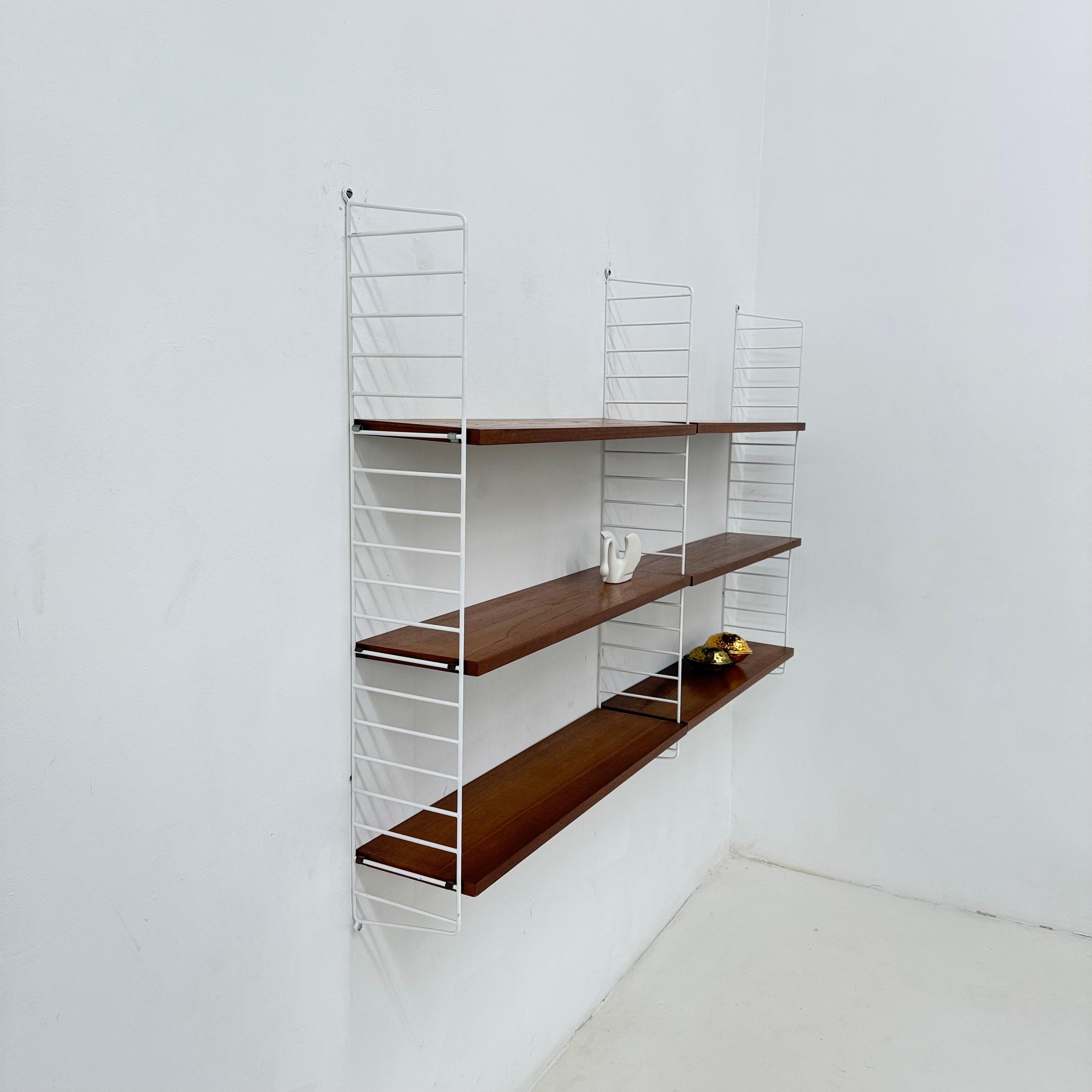 Mid-Century Nisse Strinning string design teak wall unit , 1960s For Sale 10