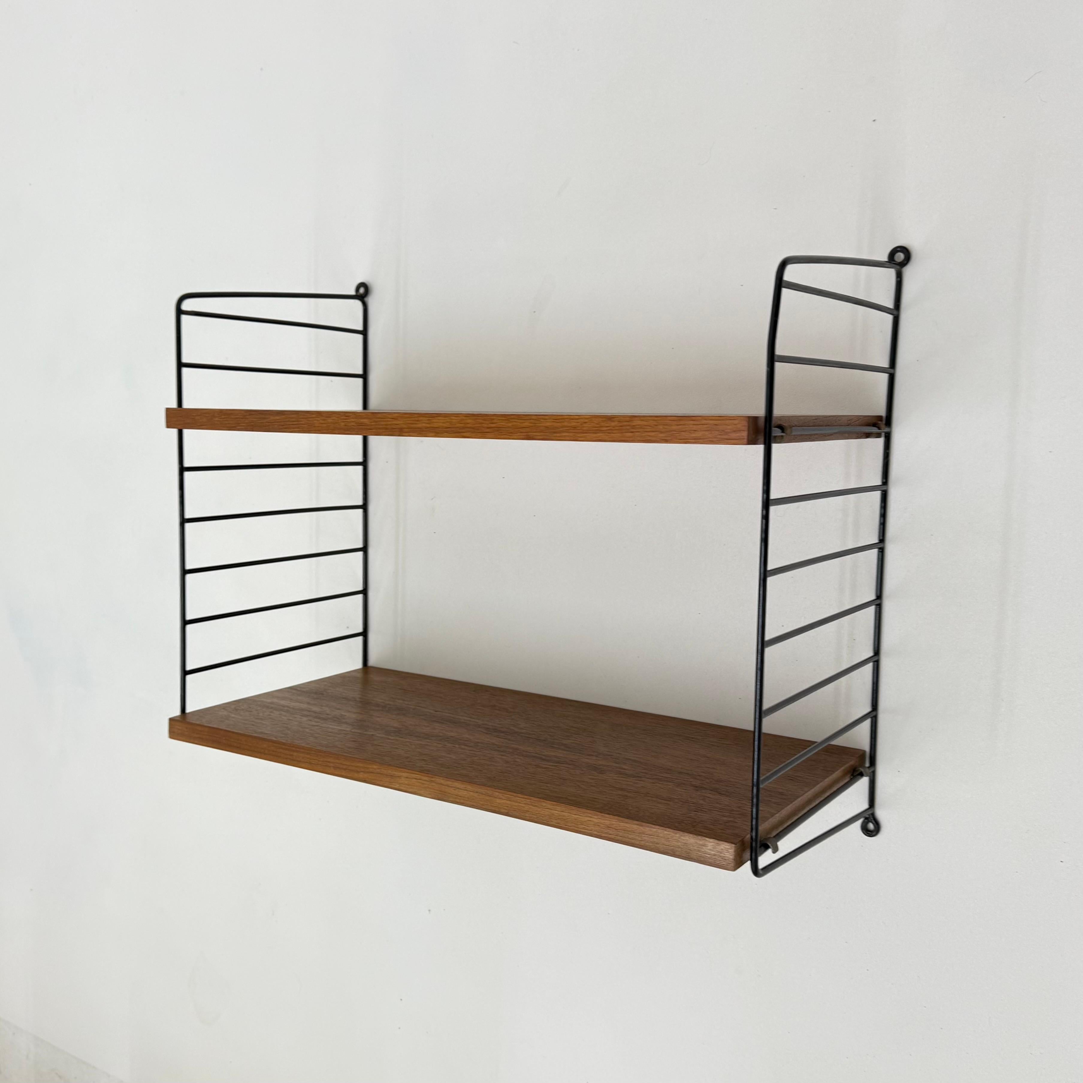Mid-Century Modern Mid-Century Nisse Strinning string design teak wall unit , 1960s For Sale