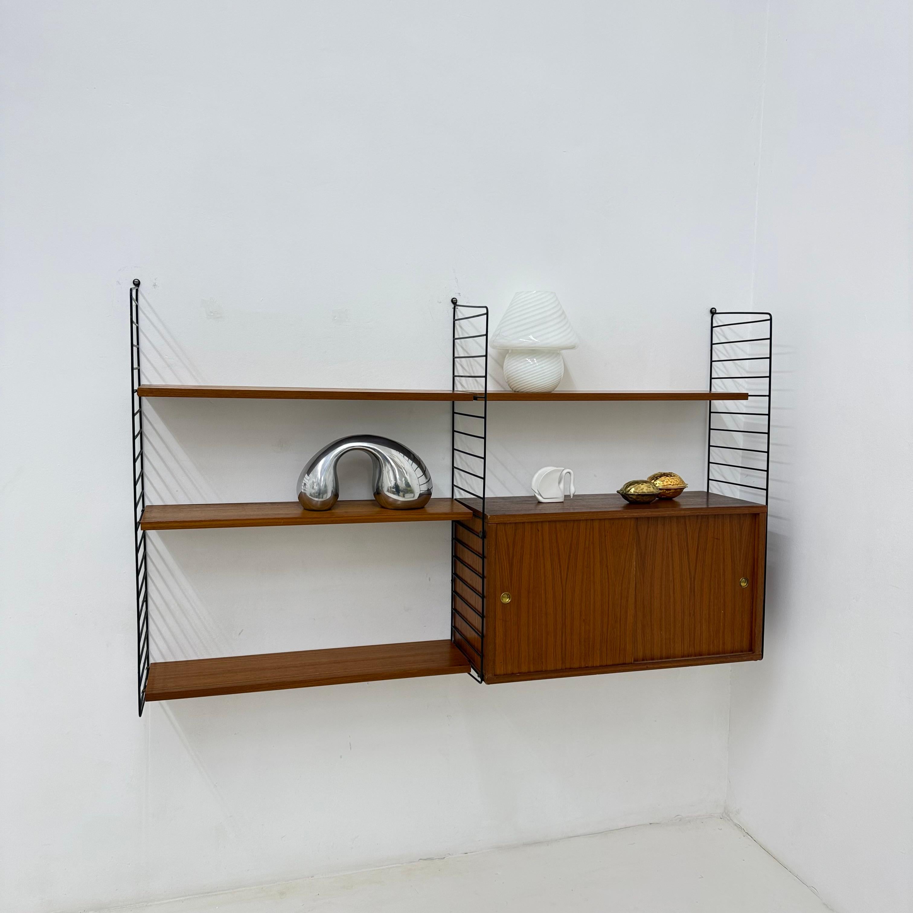 Mid-Century Nisse Strinning string design teak wall unit , 1960s

