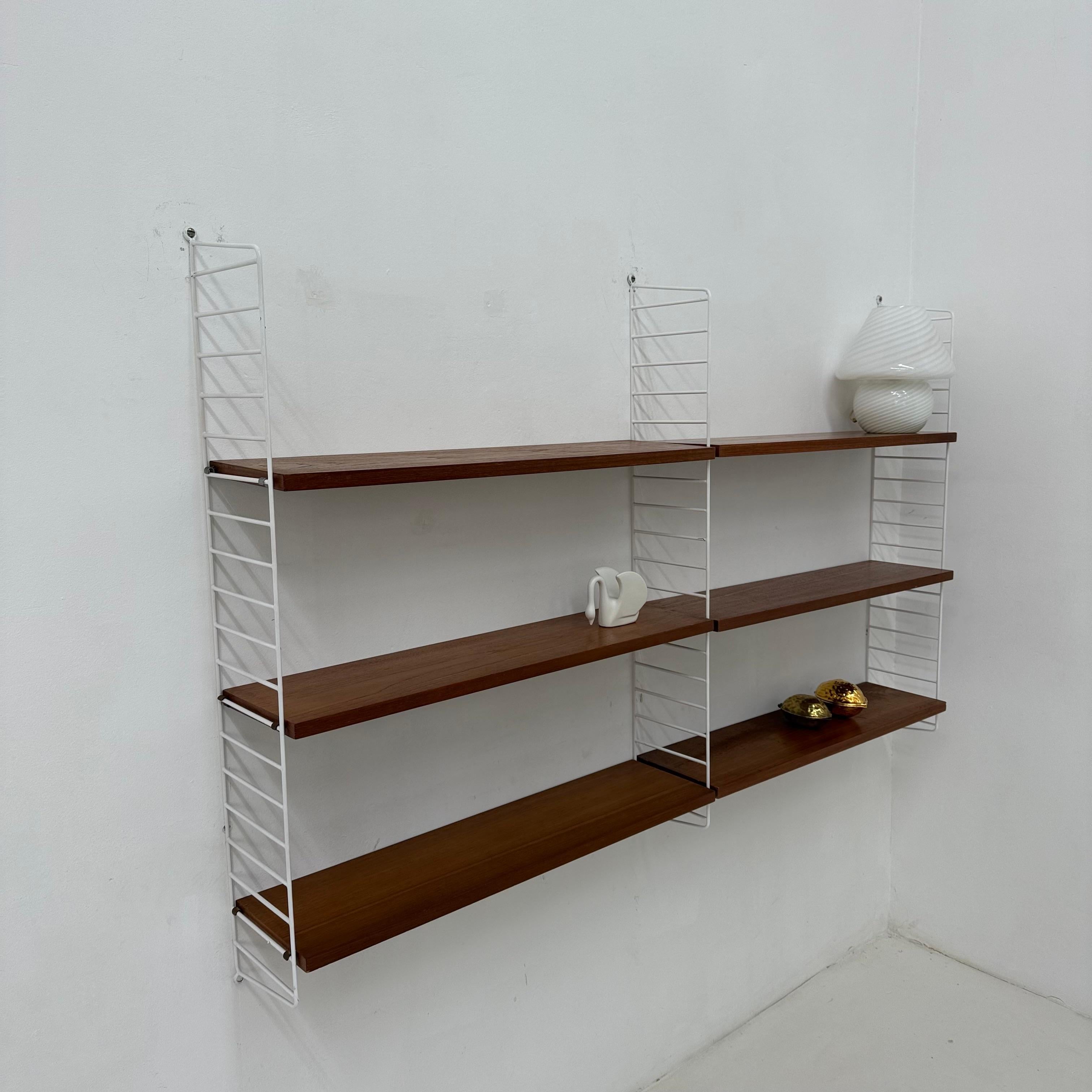 Swedish Mid-Century Nisse Strinning string design teak wall unit , 1960s For Sale