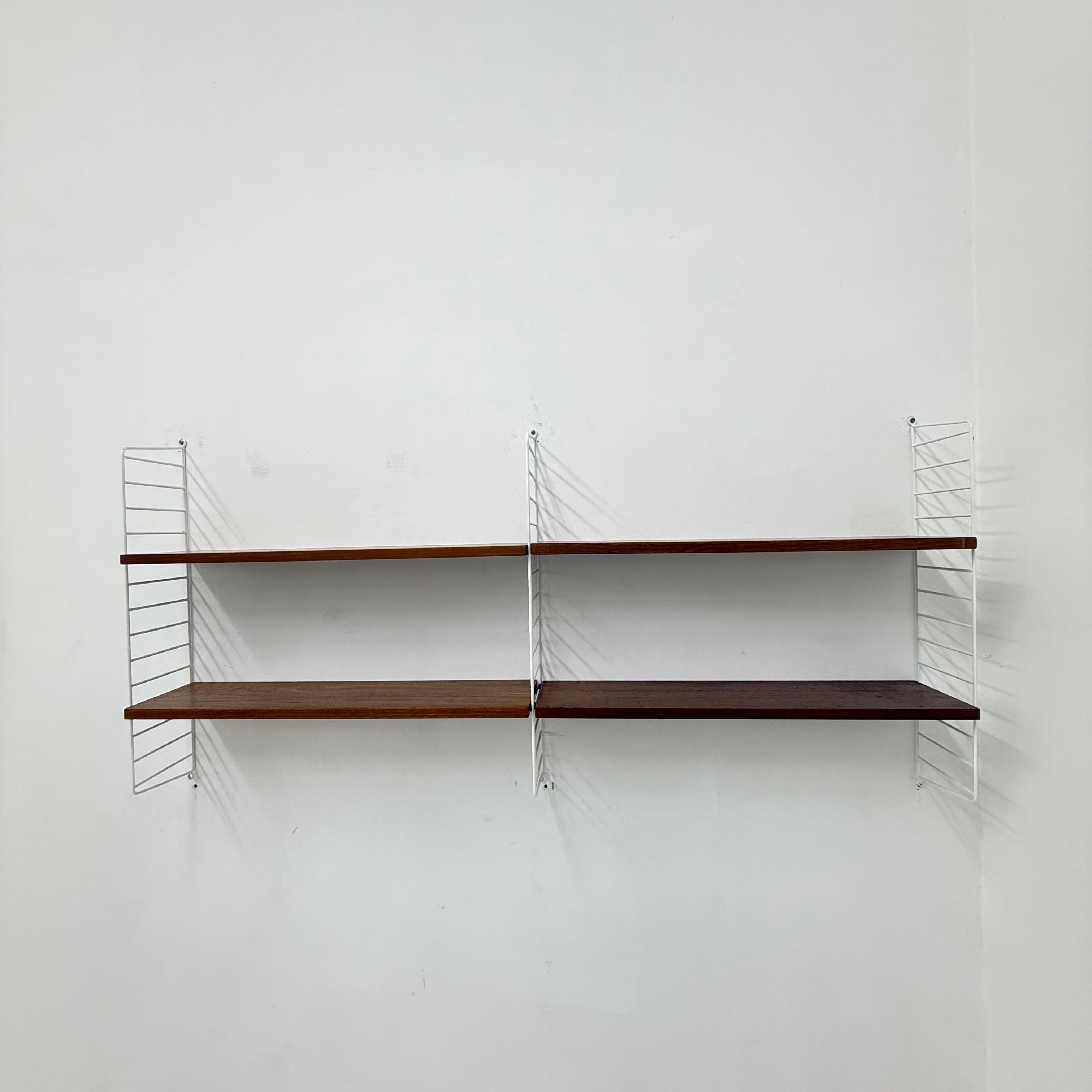 Swedish Mid-Century Nisse Strinning string design teak wall unit , 1960s For Sale
