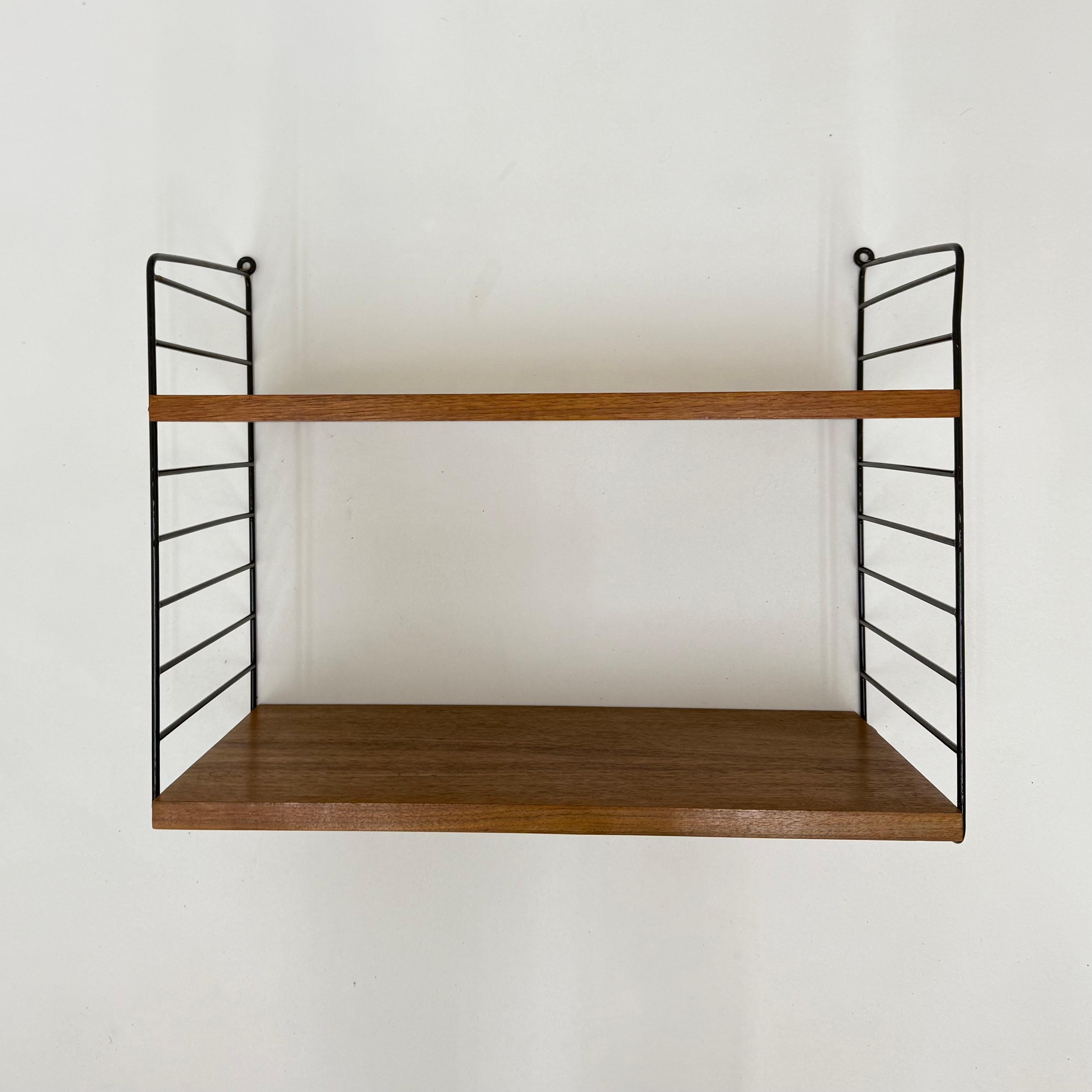 Mid-20th Century Mid-Century Nisse Strinning string design teak wall unit , 1960s For Sale