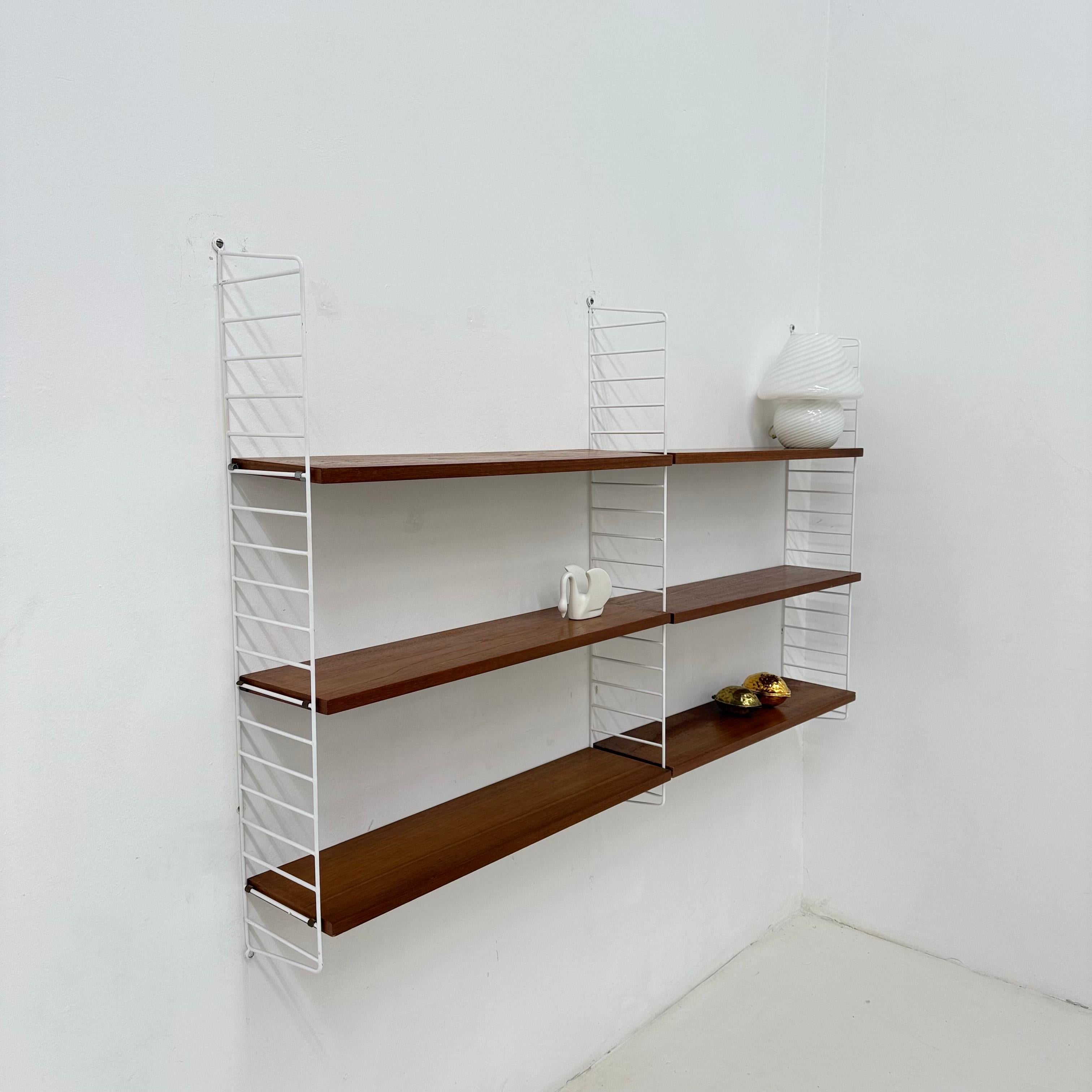 Mid-20th Century Mid-Century Nisse Strinning string design teak wall unit , 1960s For Sale