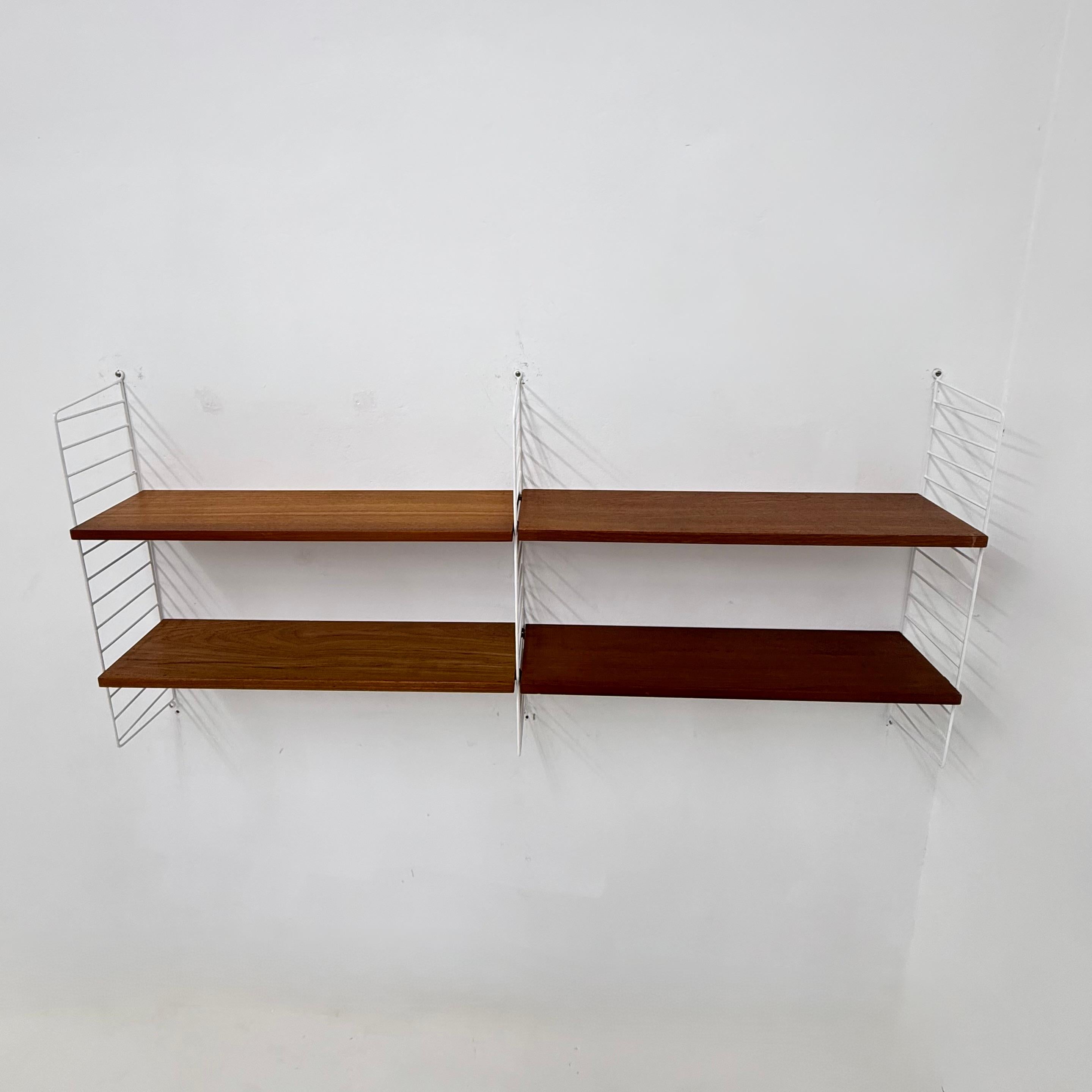 Mid-20th Century Mid-Century Nisse Strinning string design teak wall unit , 1960s For Sale