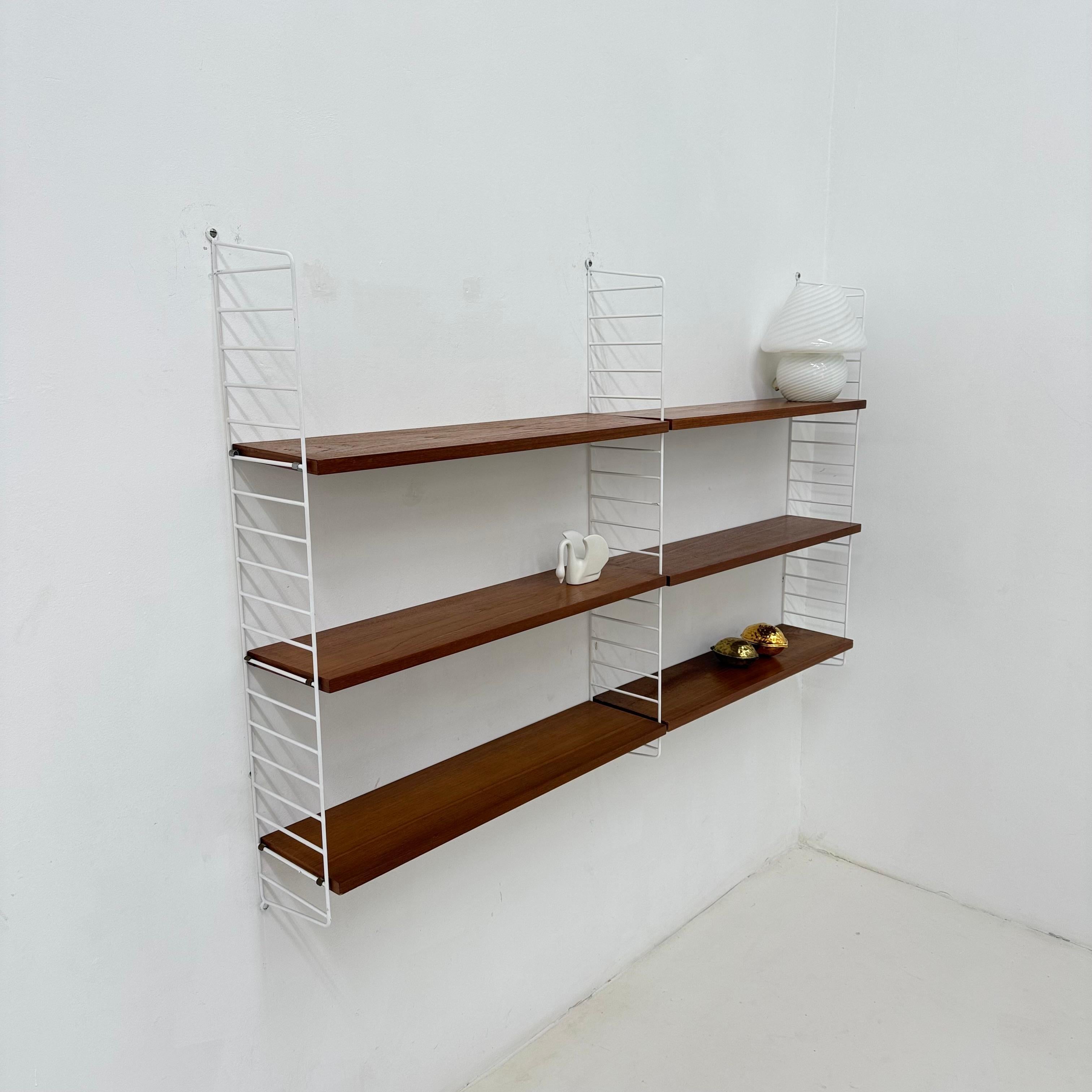 Mid-Century Nisse Strinning string design teak wall unit , 1960s For Sale 1