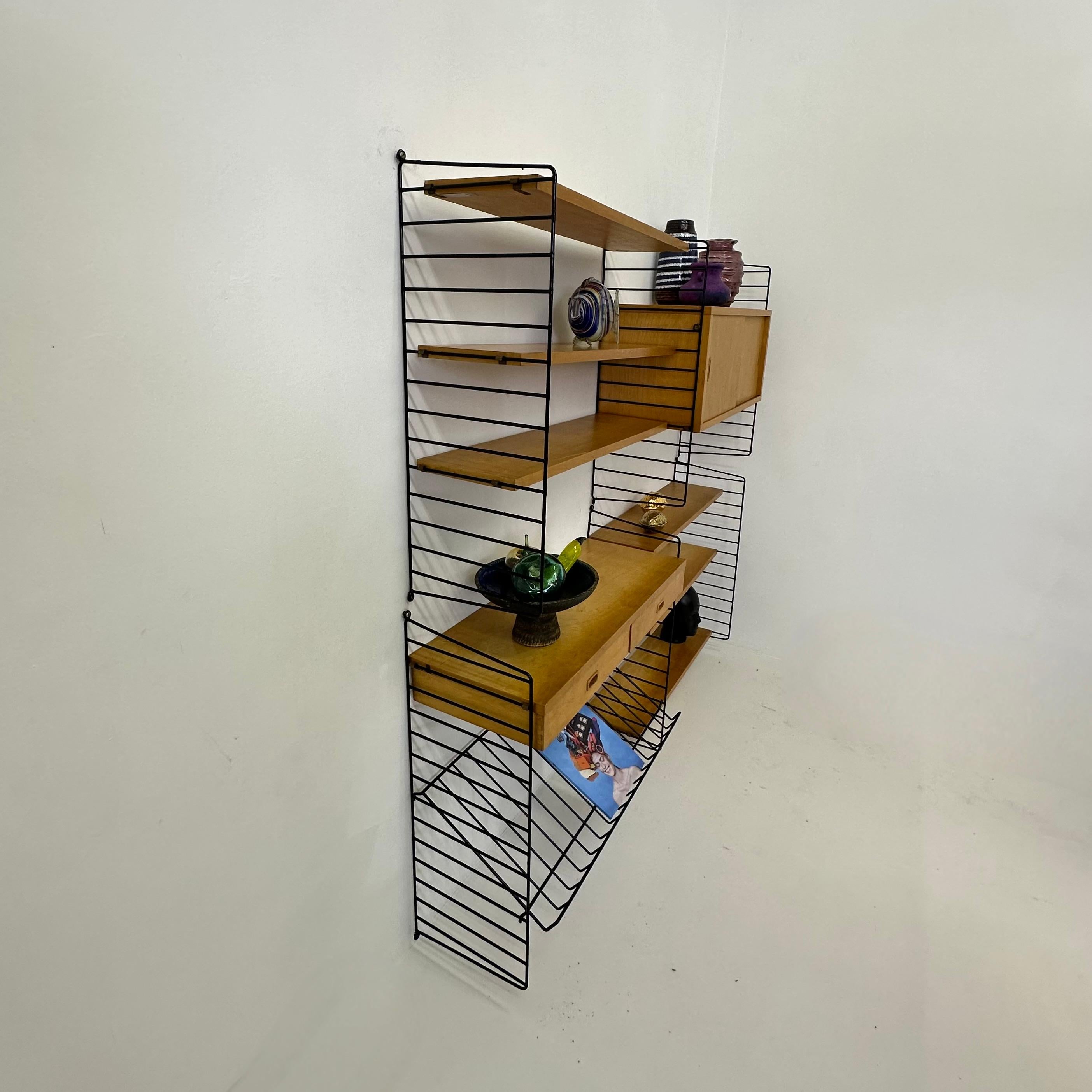 Mid-Century Nisse Strinning string design wall unit , 1960s For Sale 7