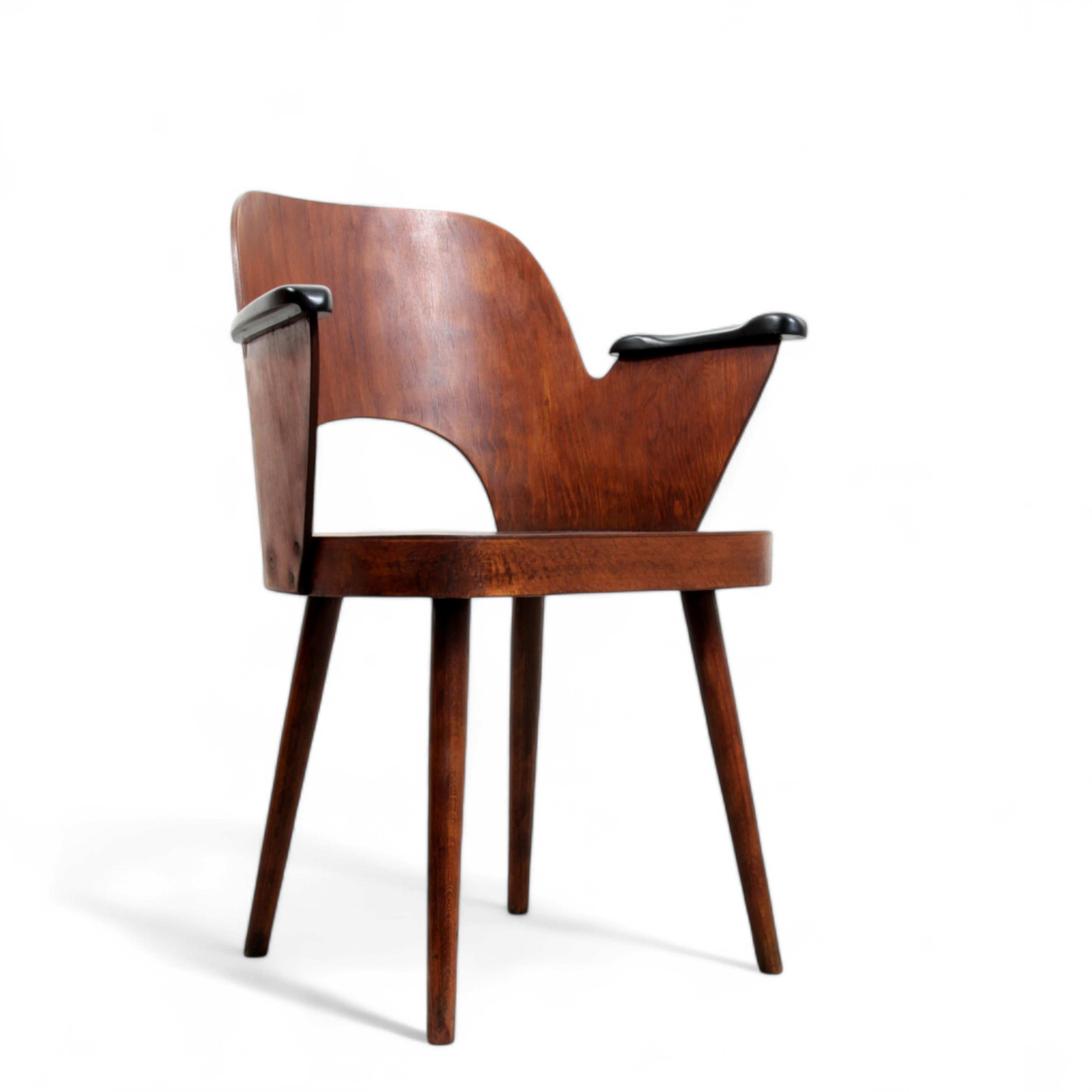 Beech Mid Century No.515 armchair by Oswald Haerdtl for Thonet/TON For Sale