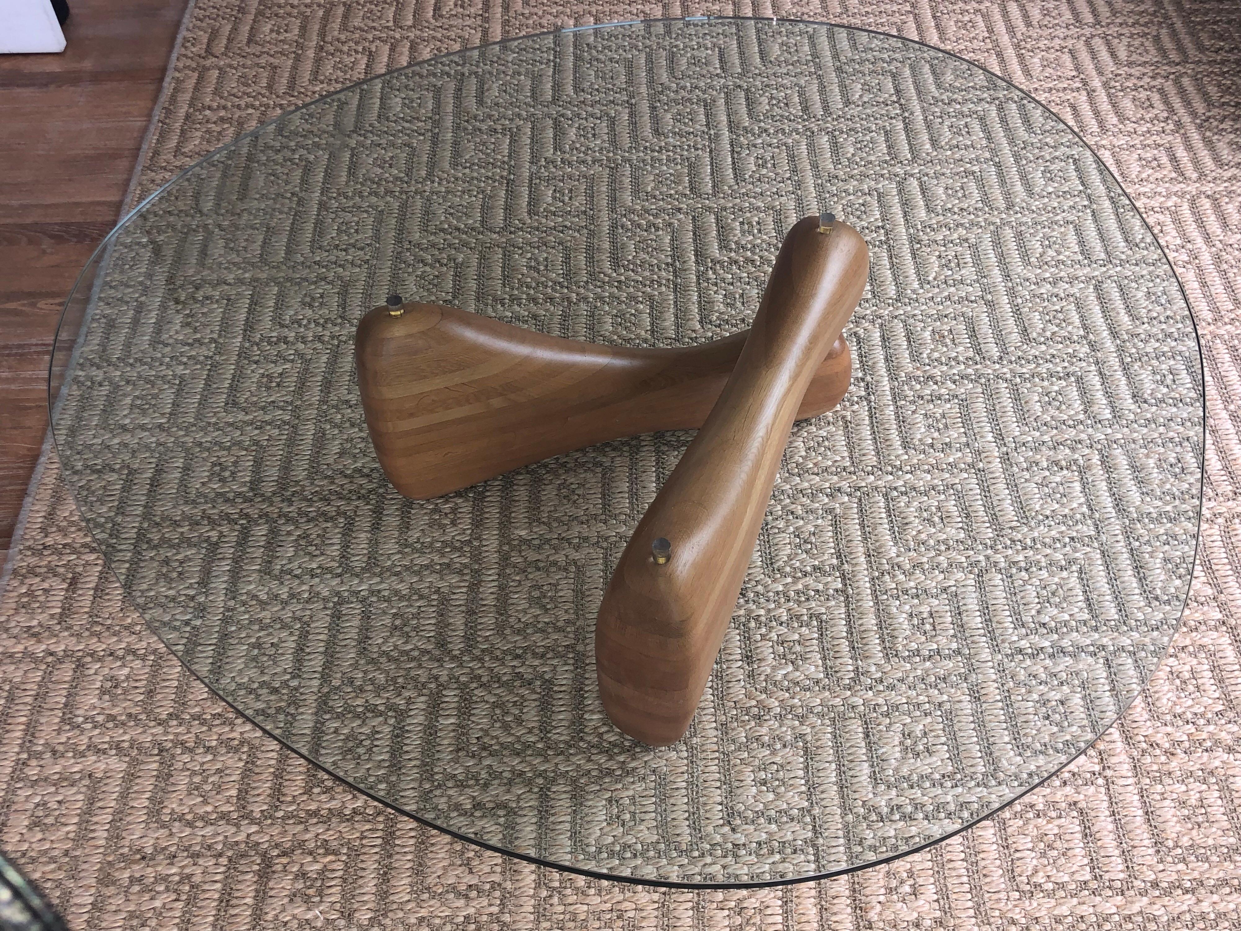 Midcentury Noguchi Style Biomorphic Glass Coffee Table 7